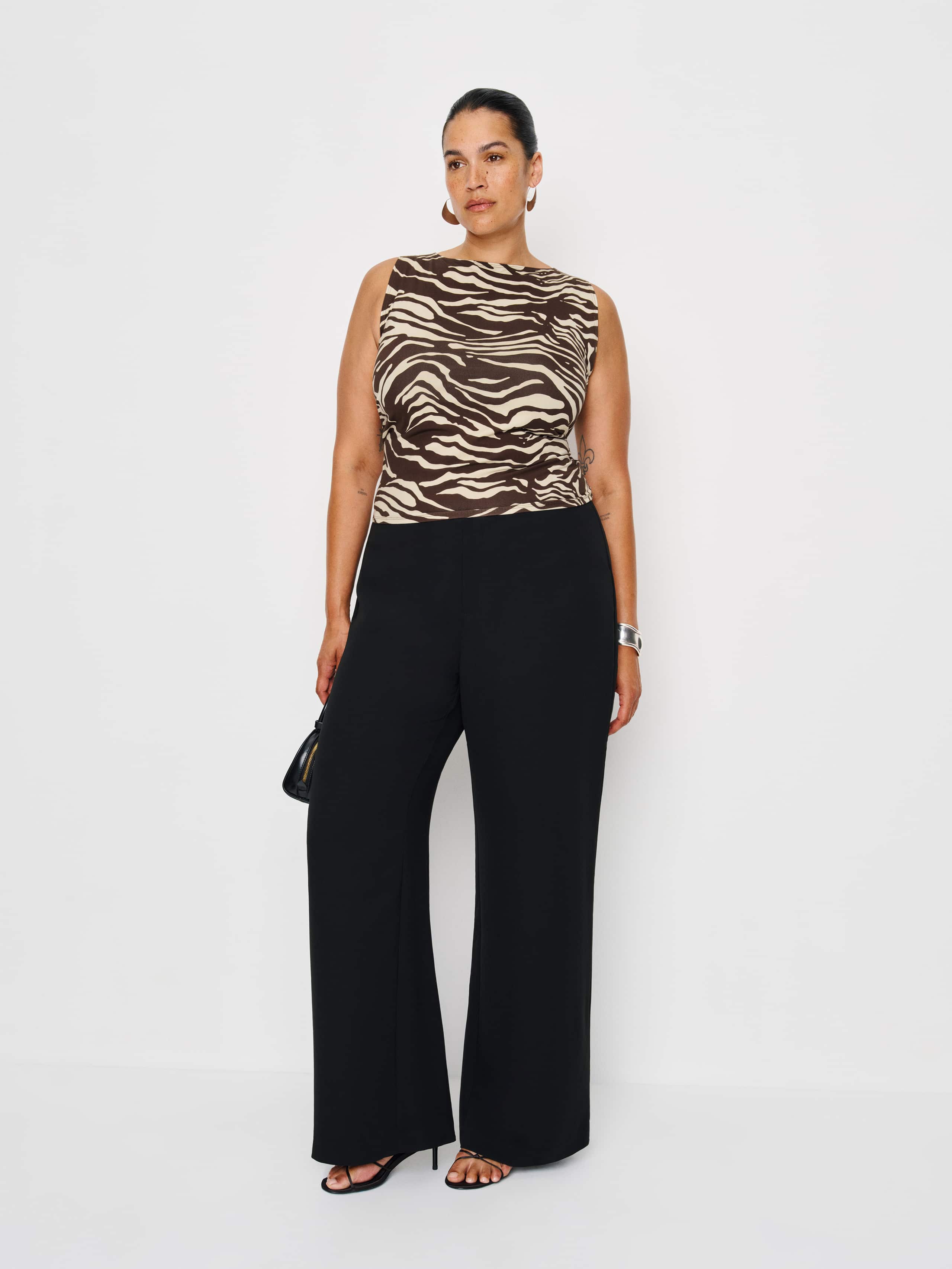 Reformation Dusk Stretch Knit Top In Animal Print