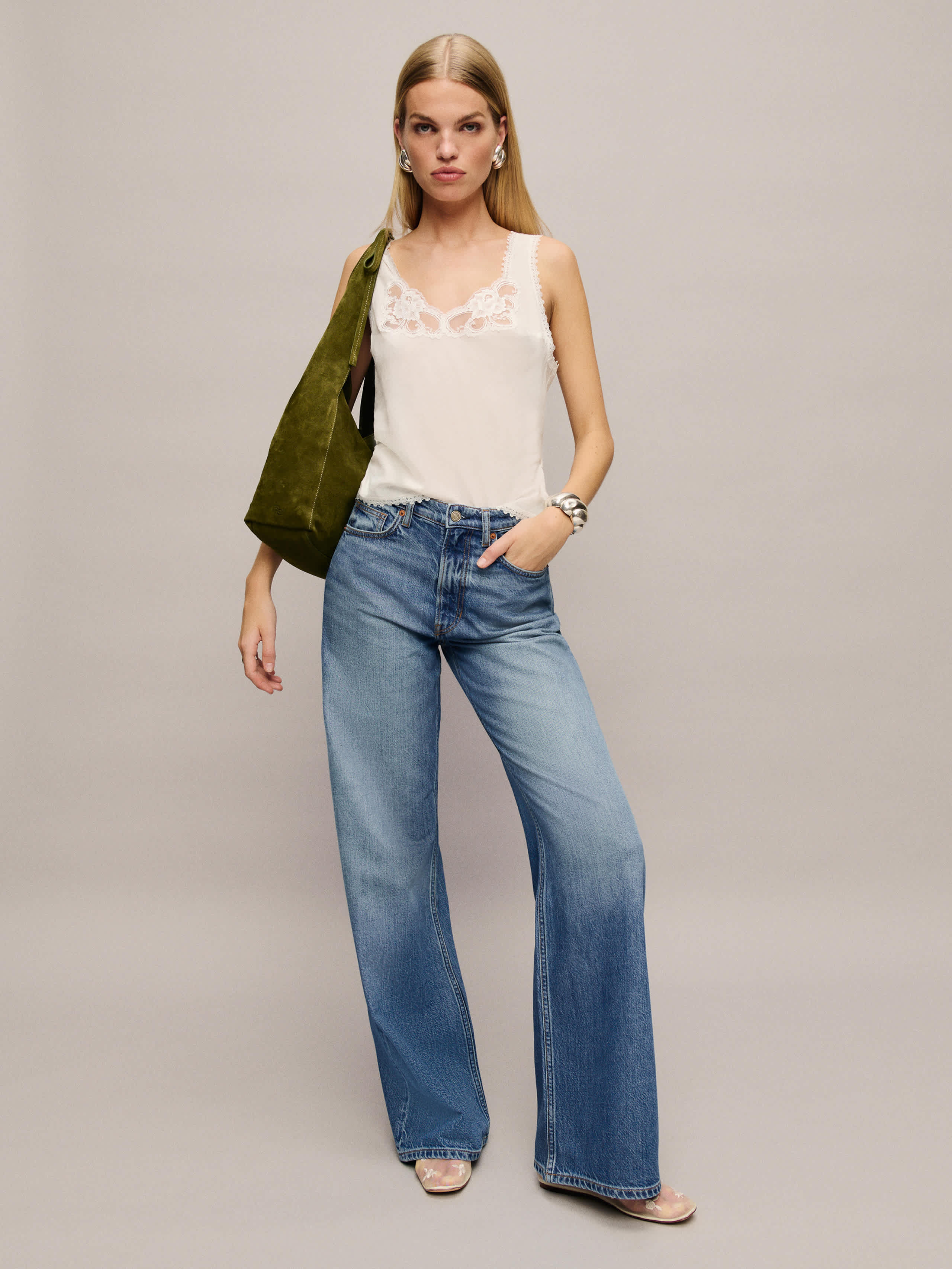 Reformation Cary Lived-in Wide Leg Jeans In Nosara
