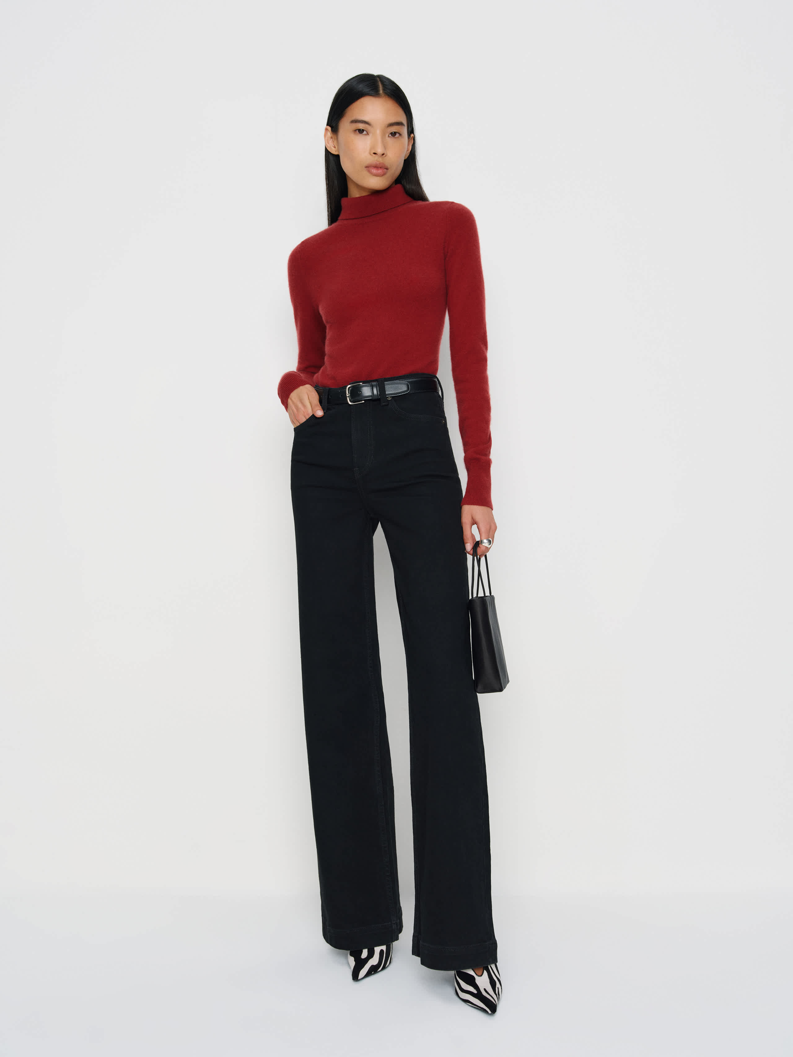 Reformation Bex Super Stretch High Rise Wide Leg Jeans In Animal Print