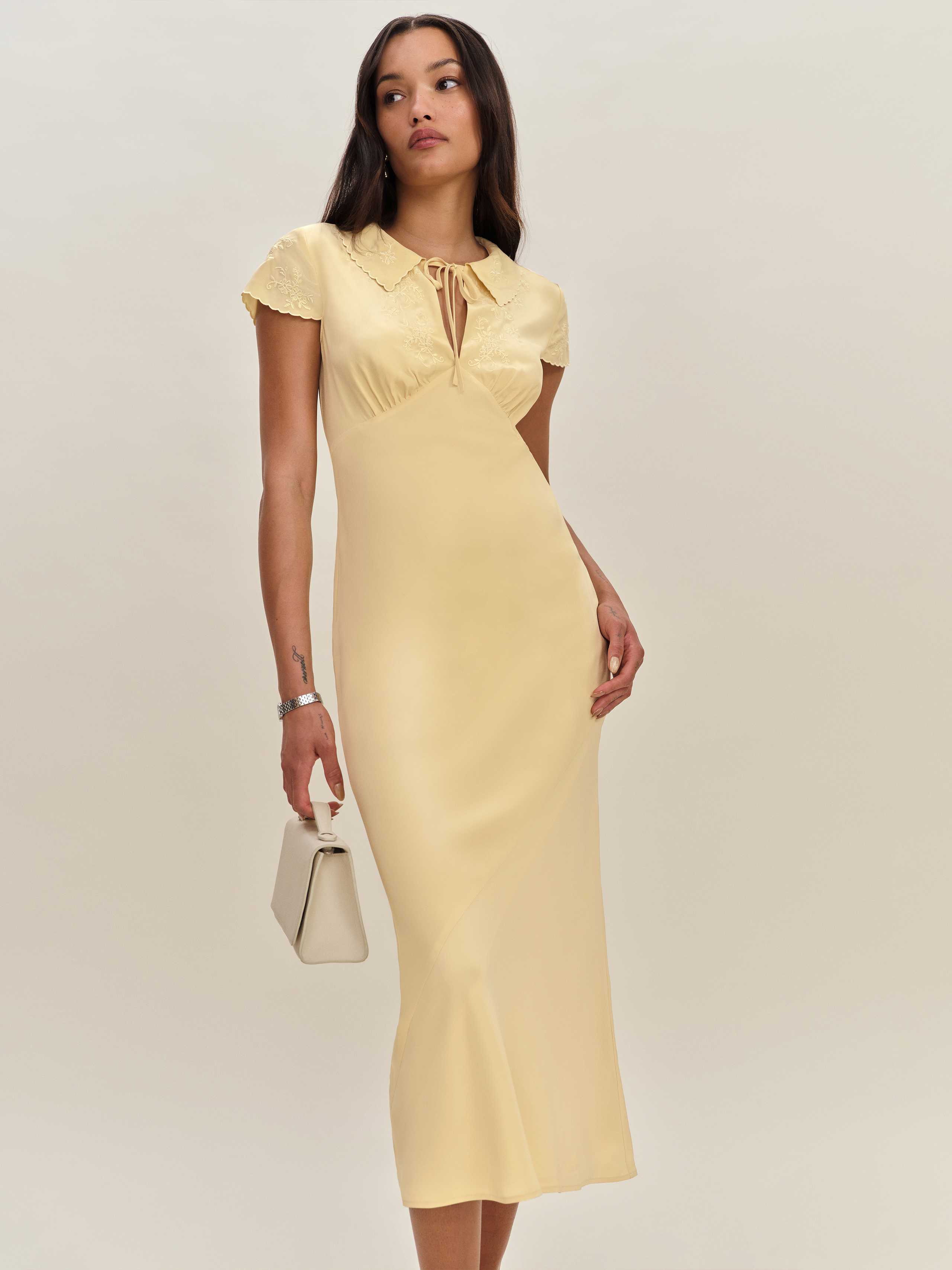 Reformation Robe En Soie Lydia