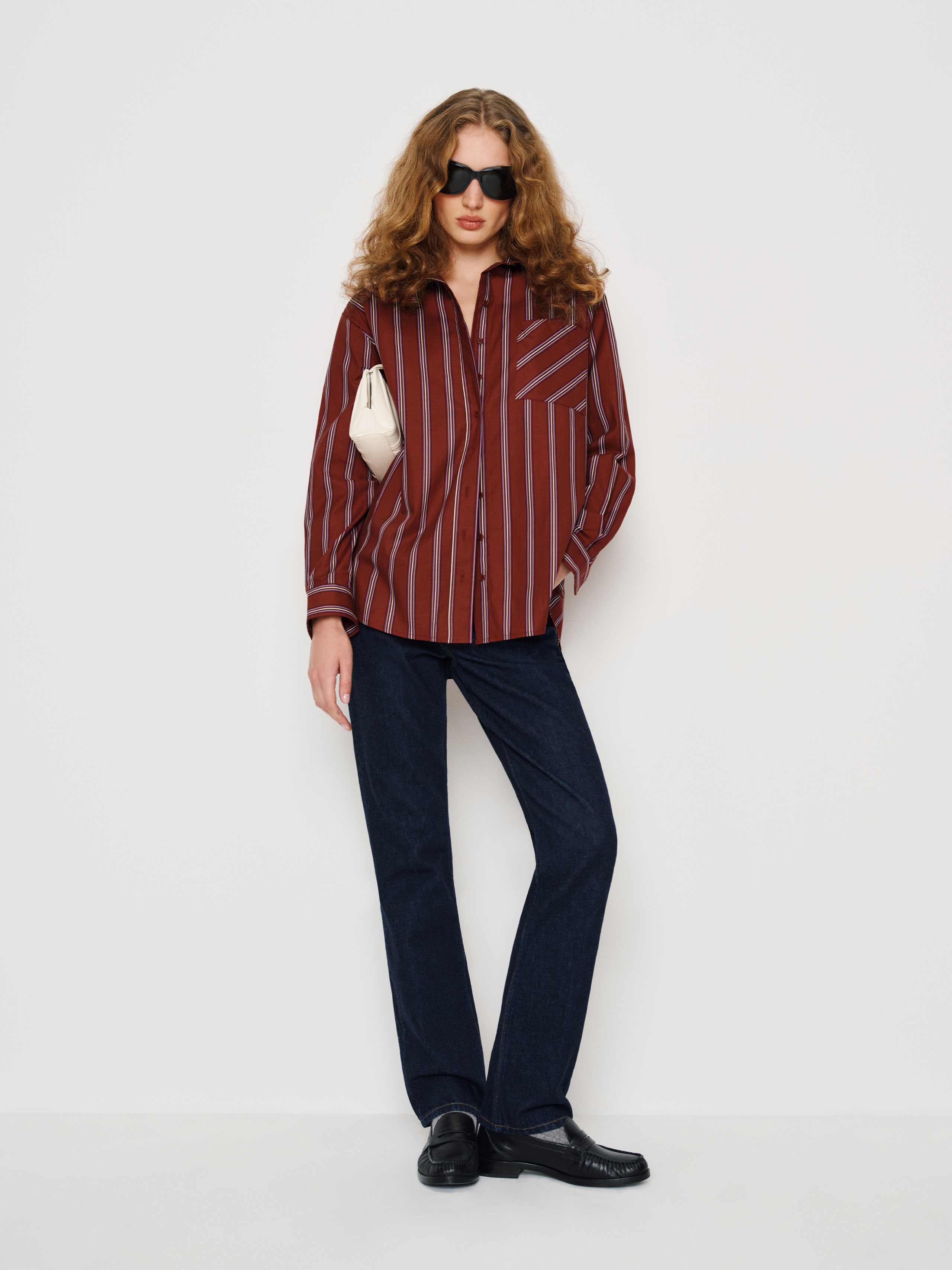 Reformation Eli Oversized Shirt In Brown