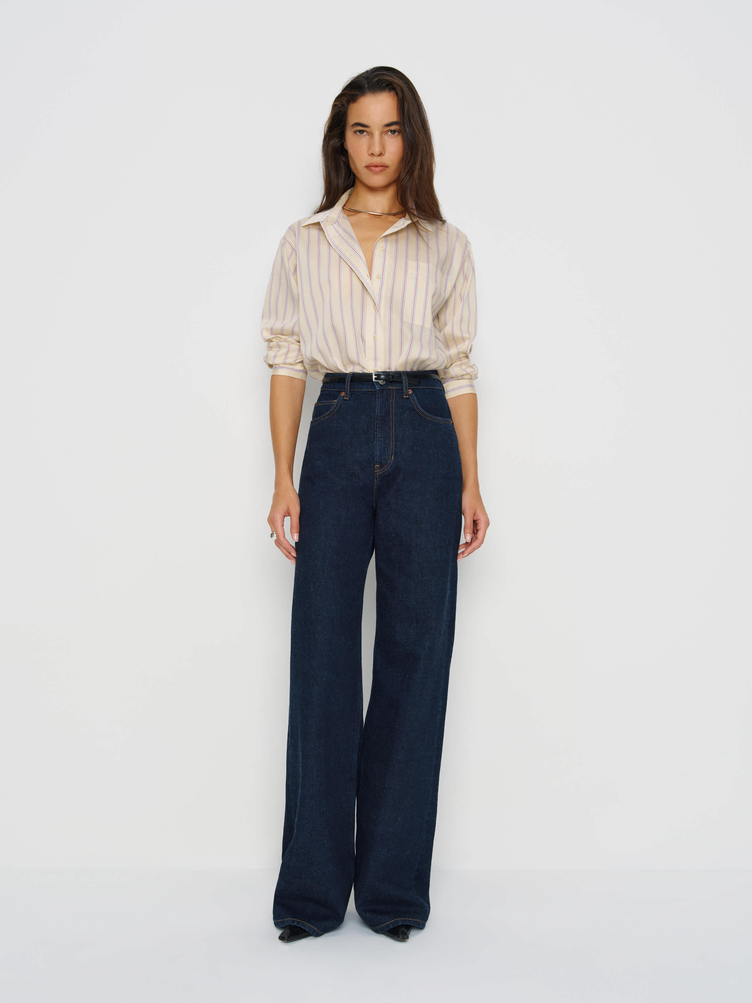 Reformation Eli Oversized Shirt In Blue
