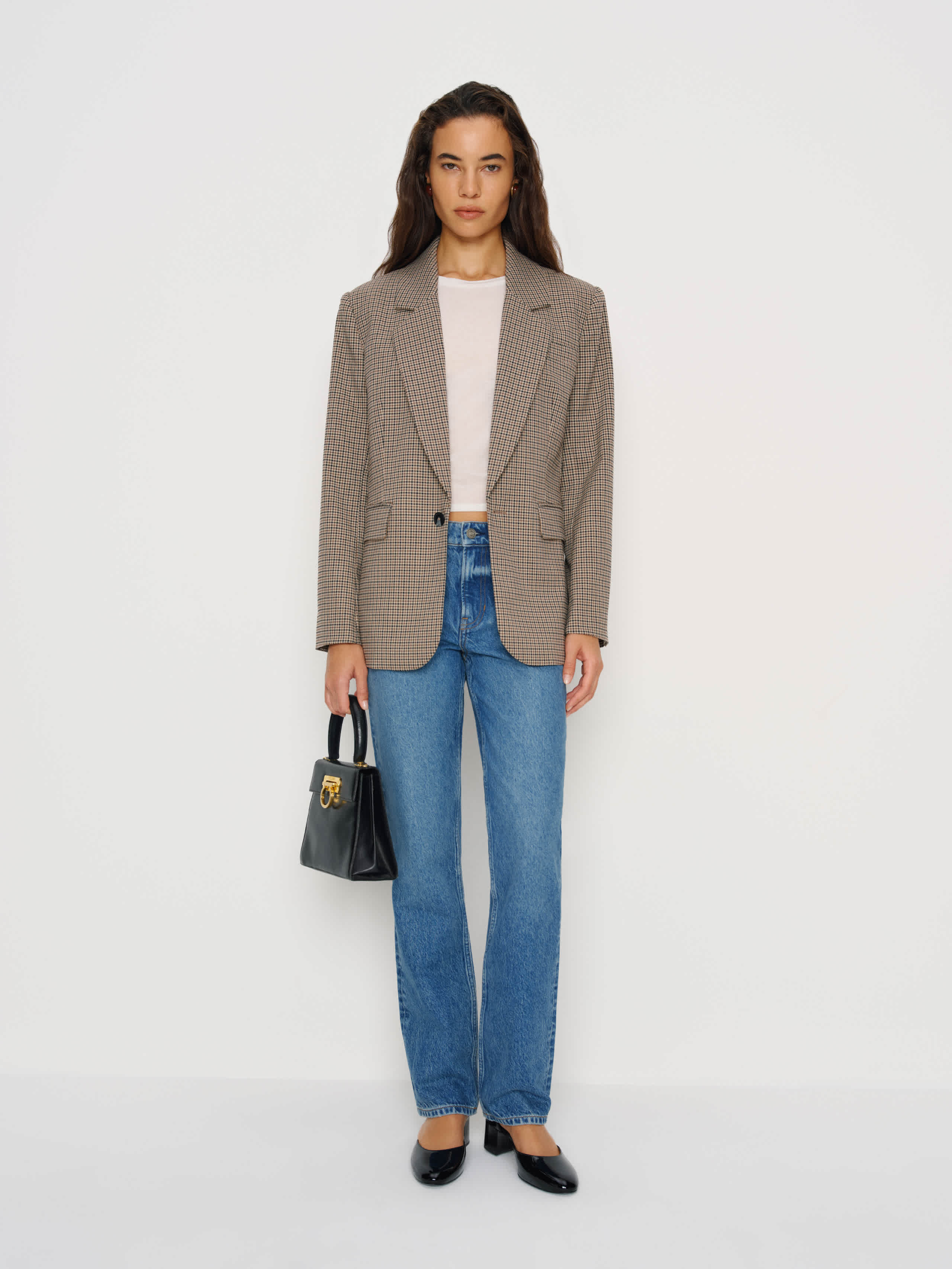 Reformation Parker Oversized Blazer In Brown