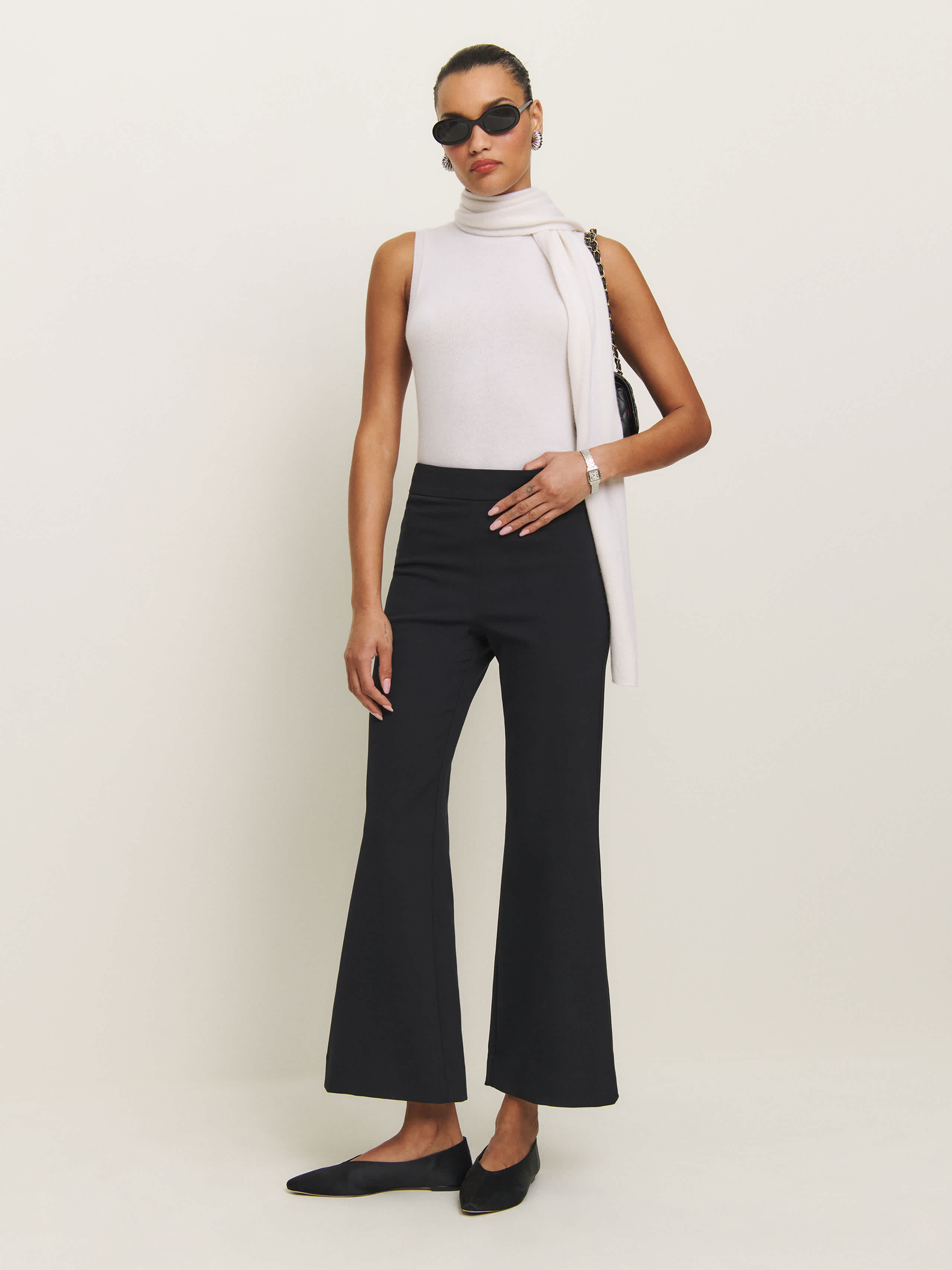 Gale Satin Mid Rise Bias Pant