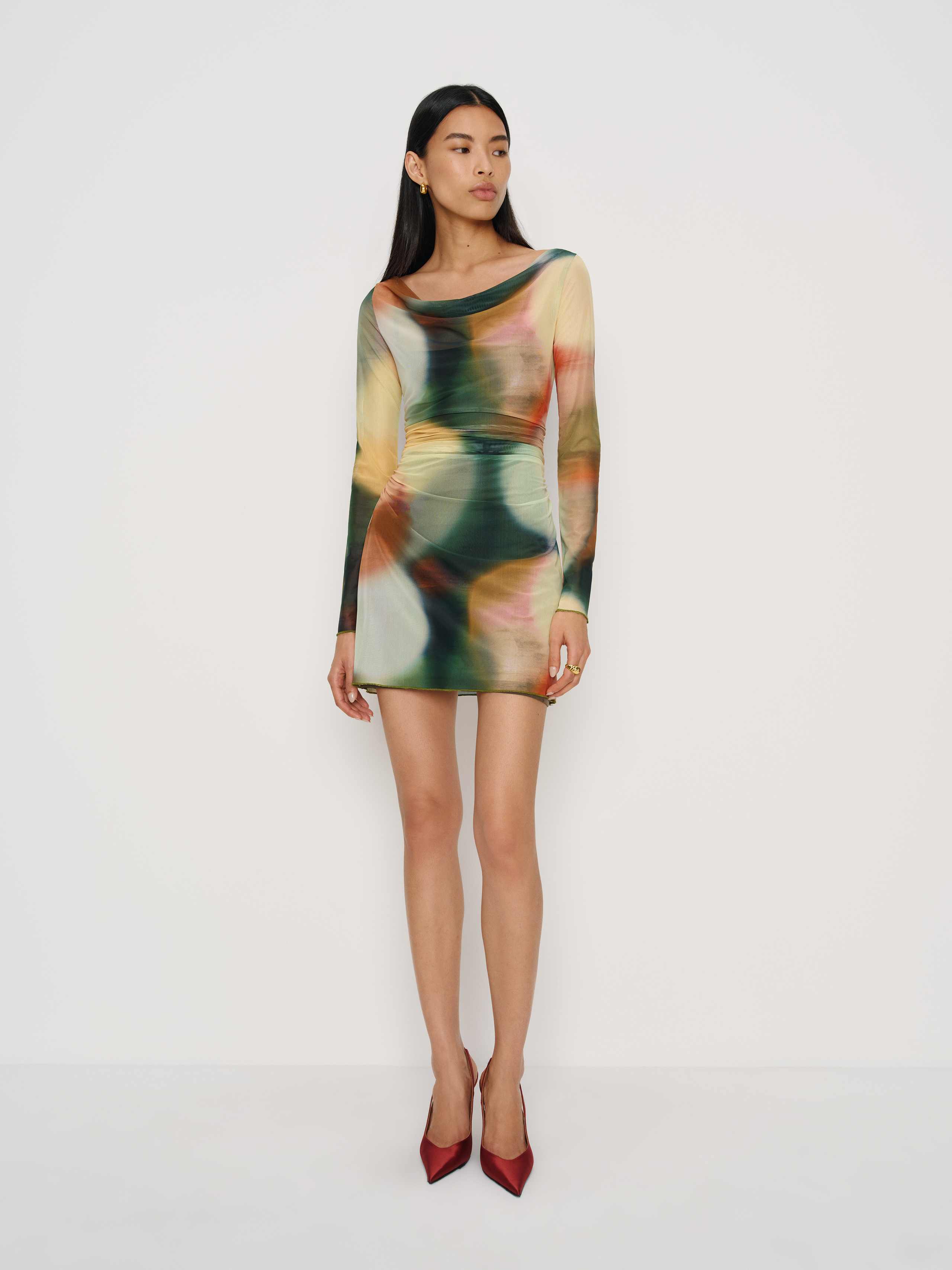 Reformation Reese Knit Dress In Multi
