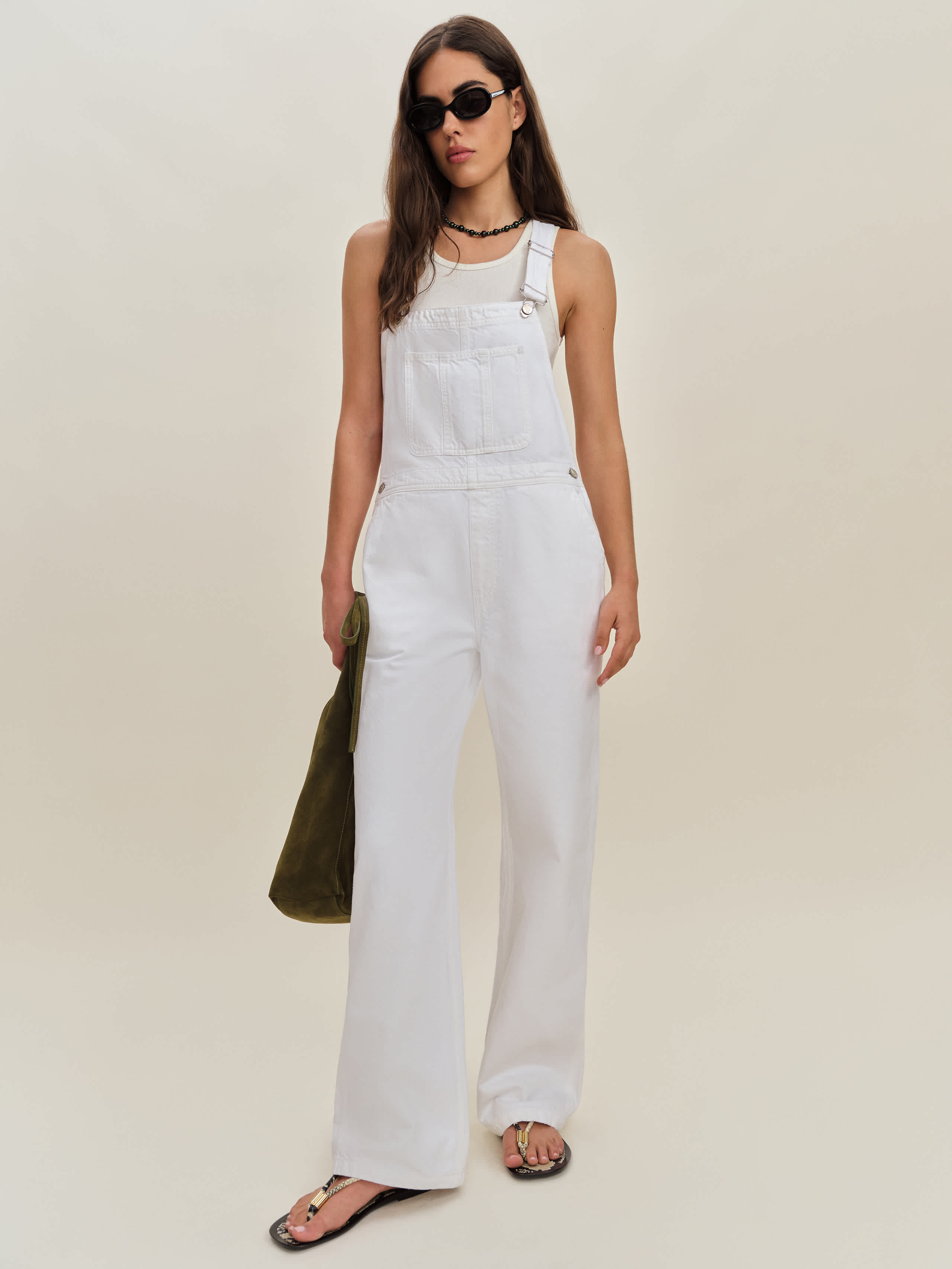 Reformation Arlo Denim Overalls