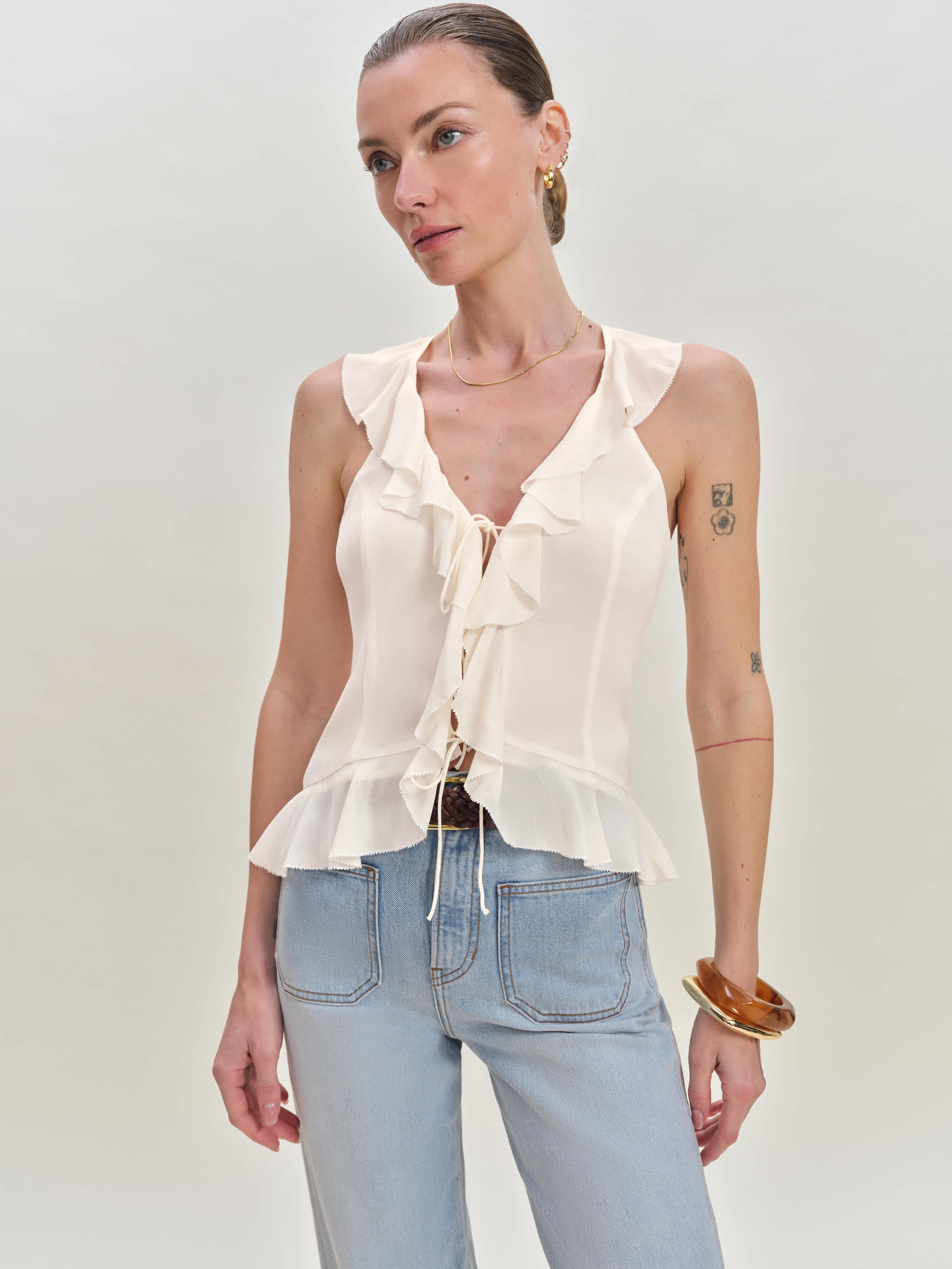 Reformation Paulette Top In Gossamer