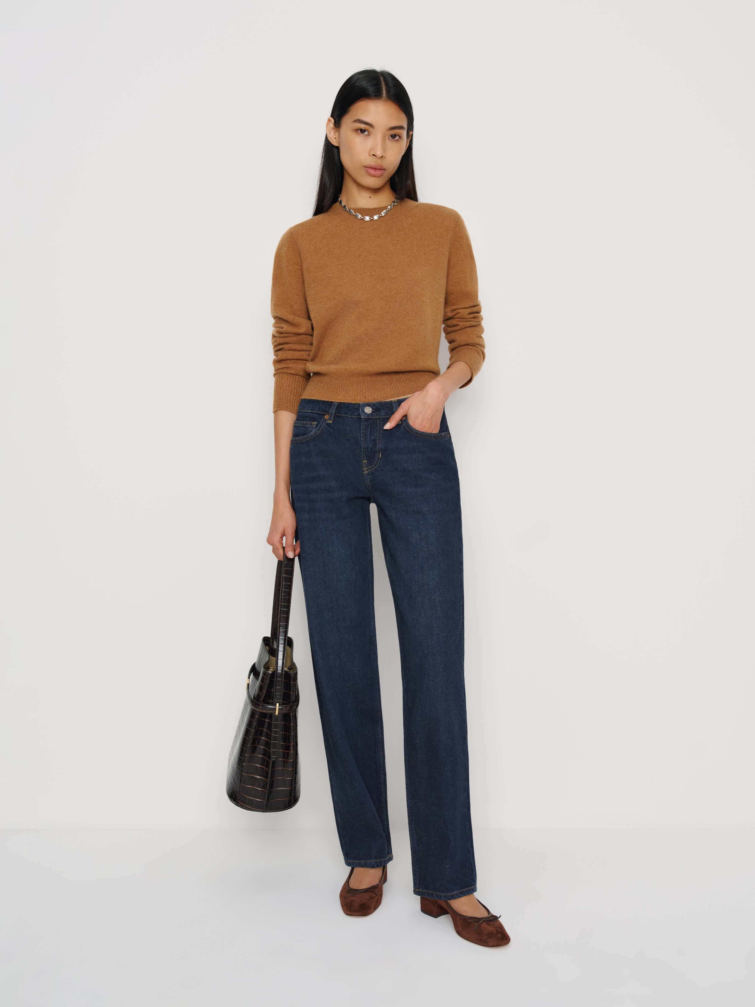 Reformation Charlee Low Rise Straight Leg Jeans In Blue