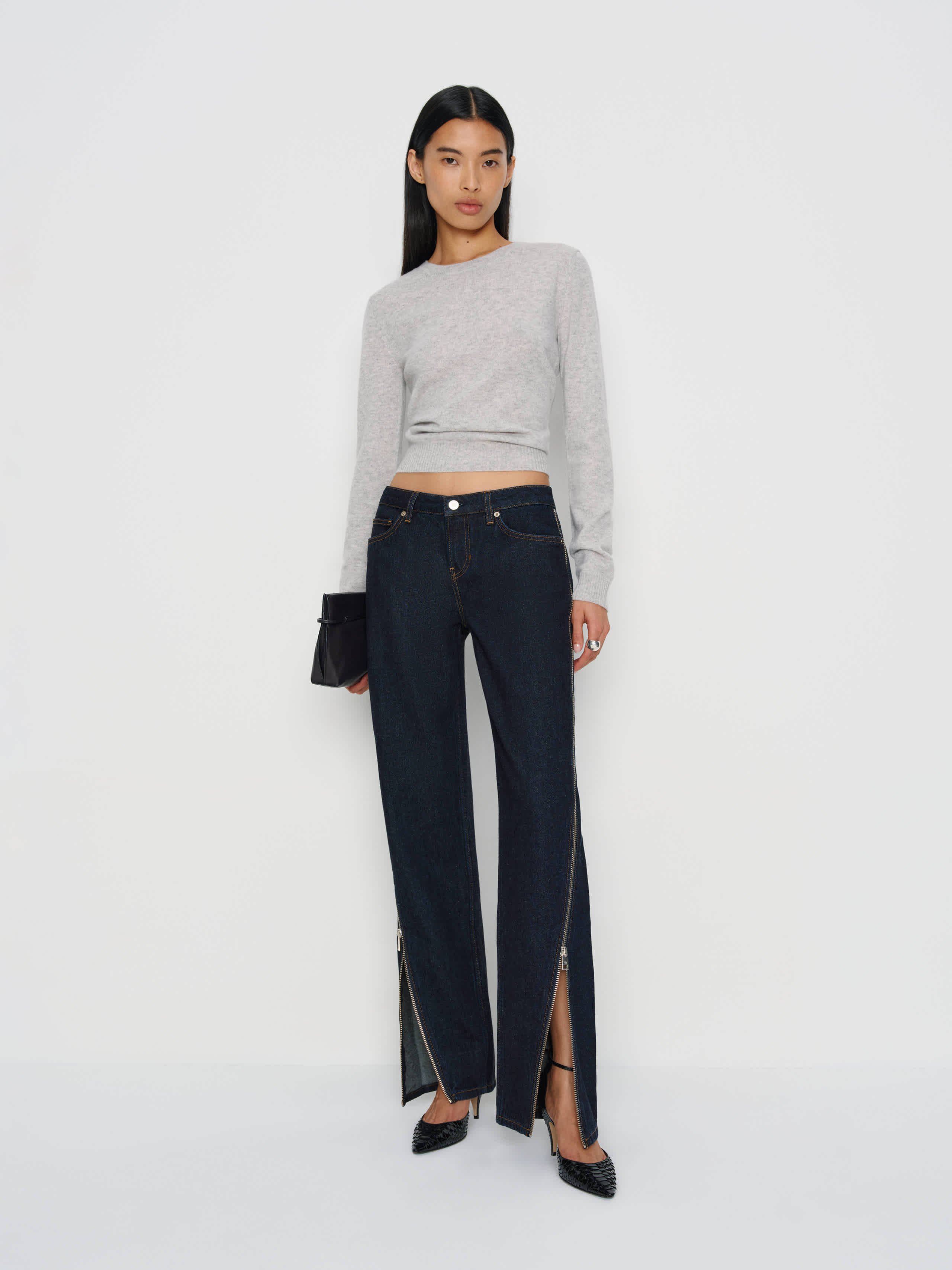 Reformation Charlee Low Rise Straight Leg Jeans In Blue
