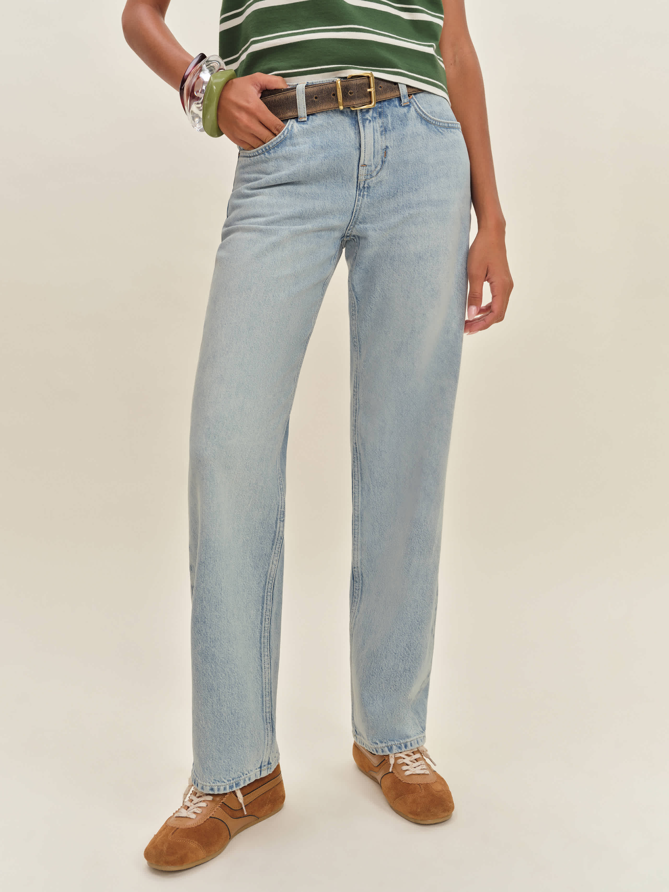 Reformation Charlee Low Rise Straight Leg Jeans In Blue