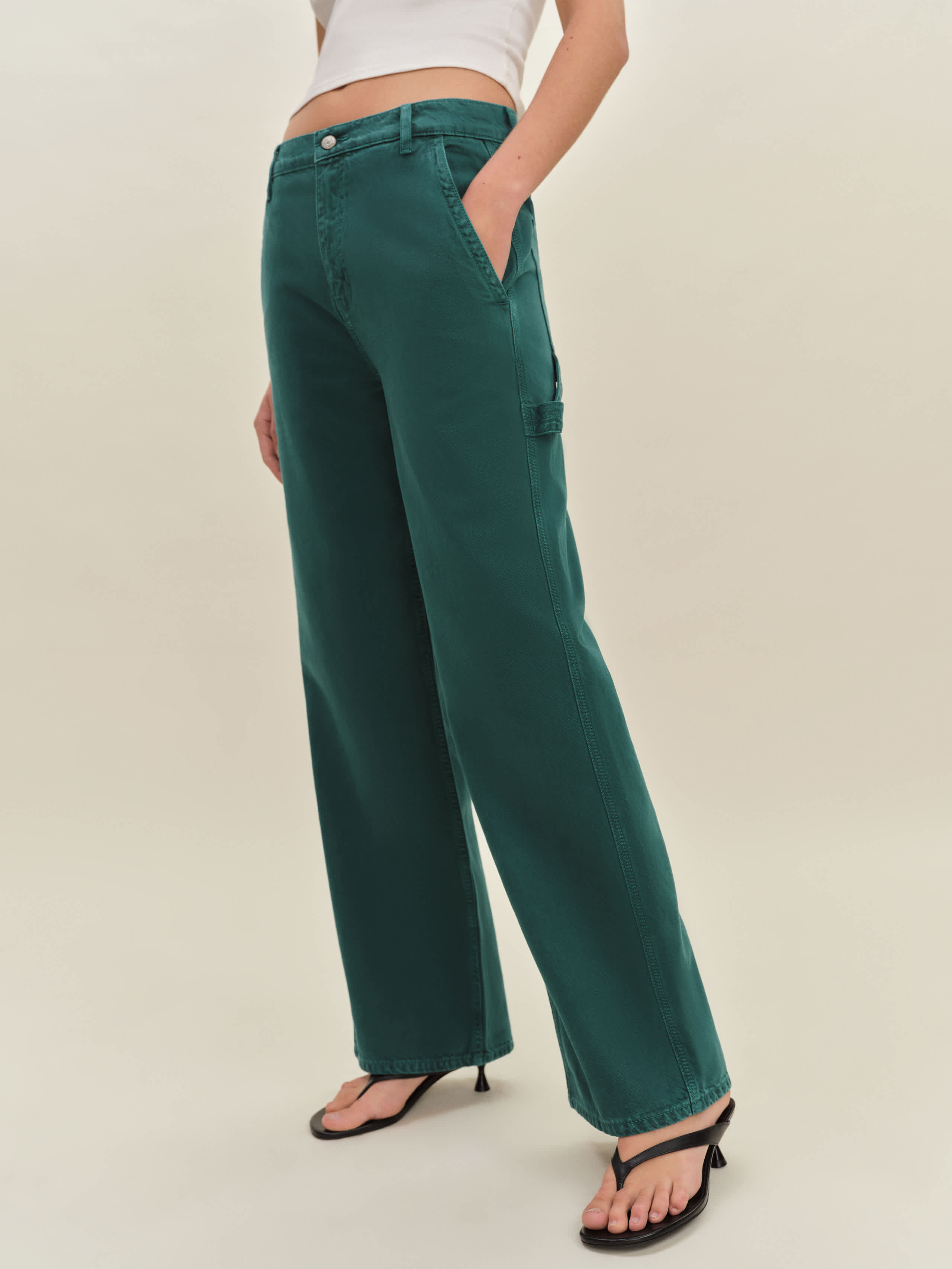 Reformation Diego Mid Rise Baggy Utility Jeans