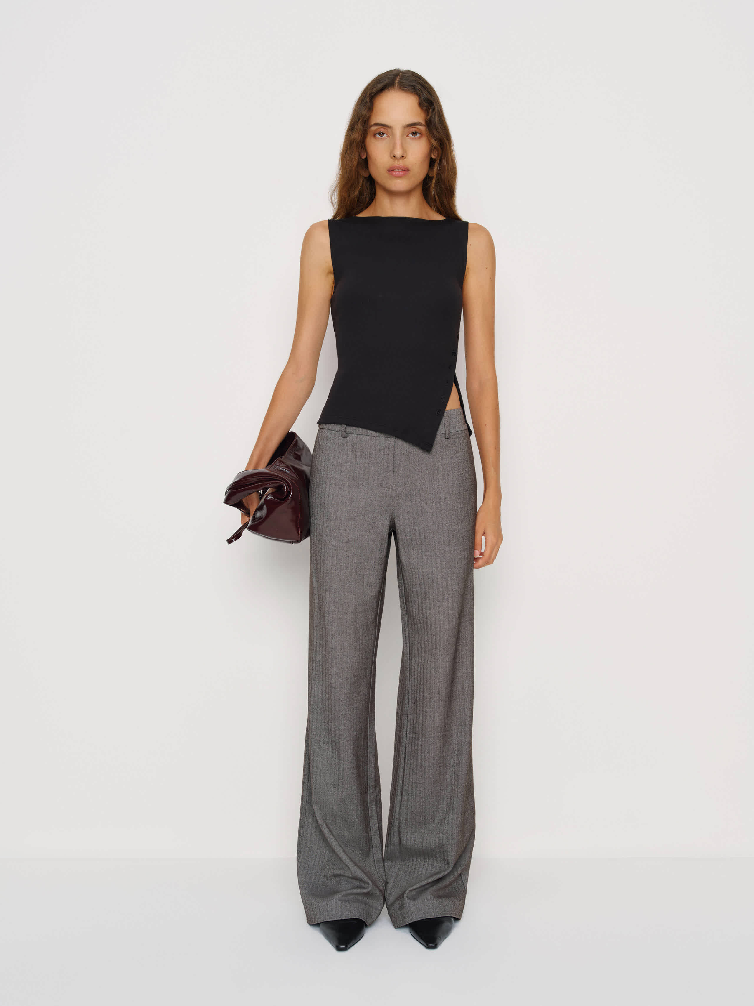 Reformation Hudson Knit Top In Black