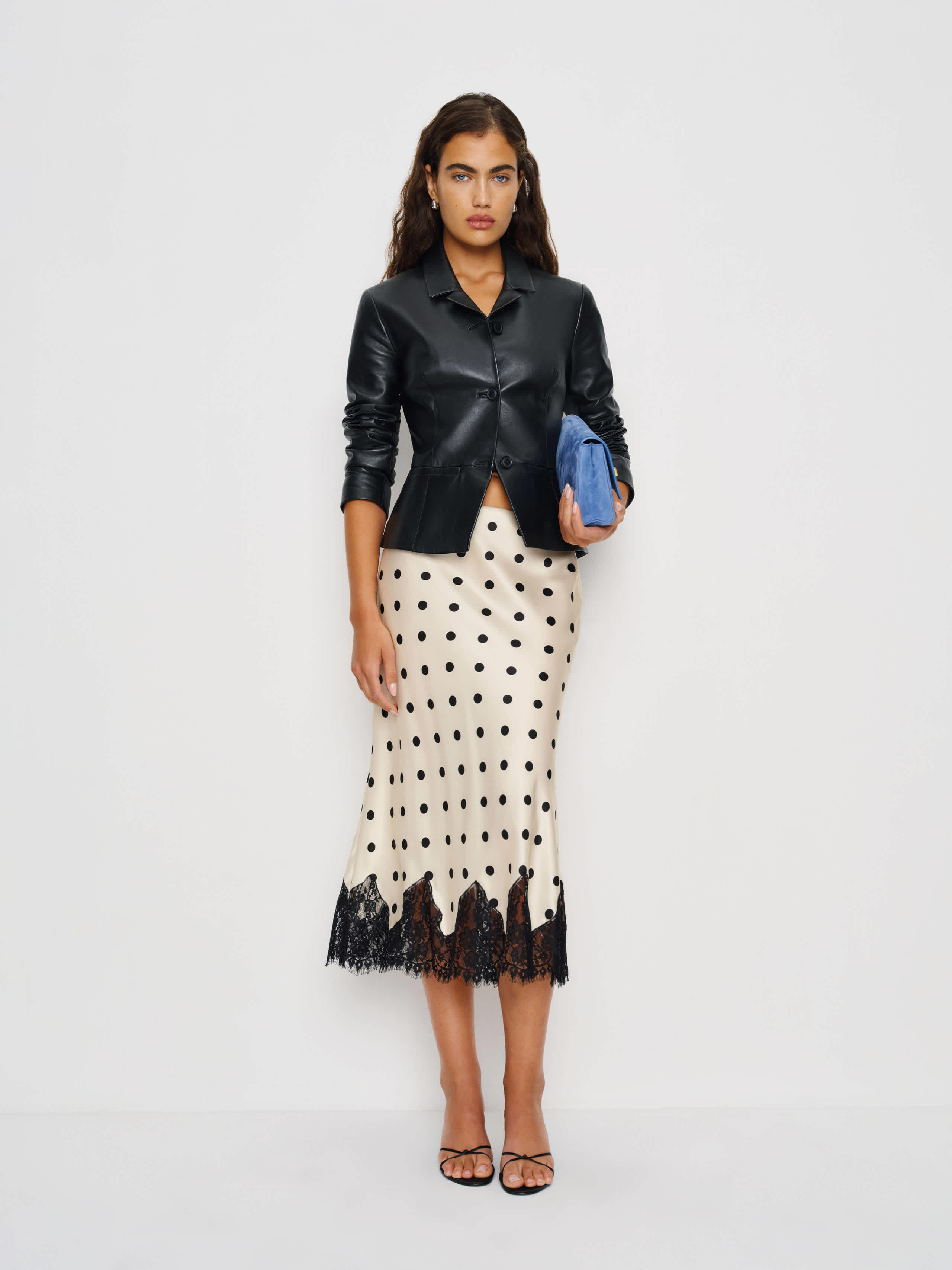 Reformation Carolina Silk Skirt In Neutral