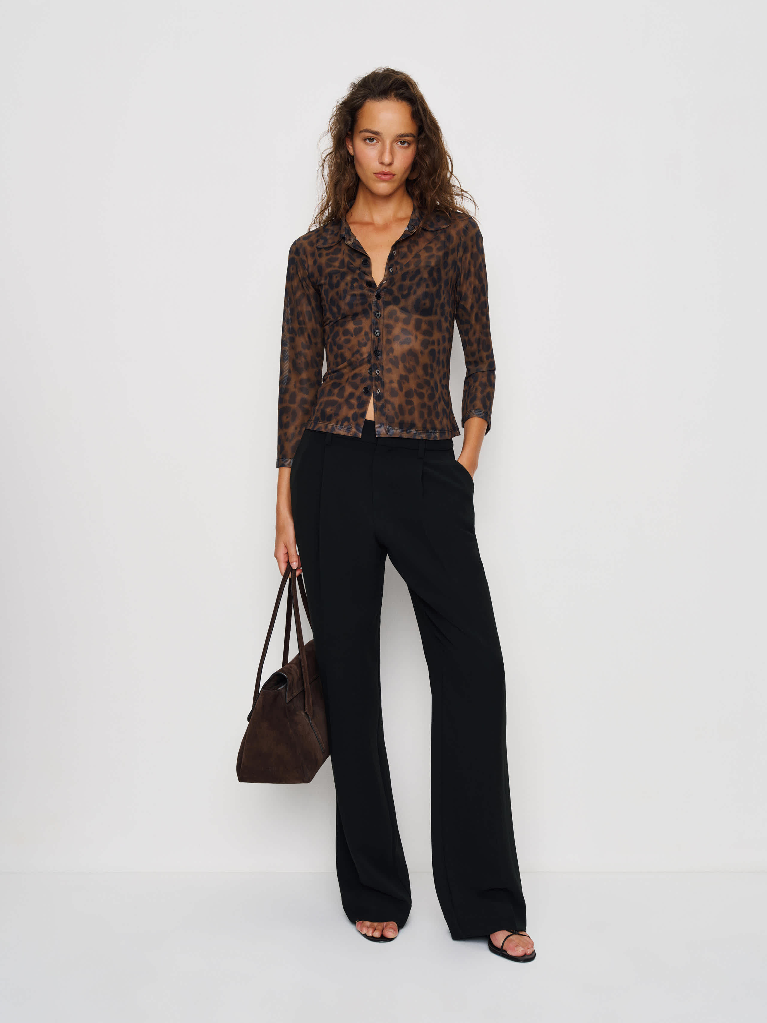 Reformation Margaret Knit Top In Brown