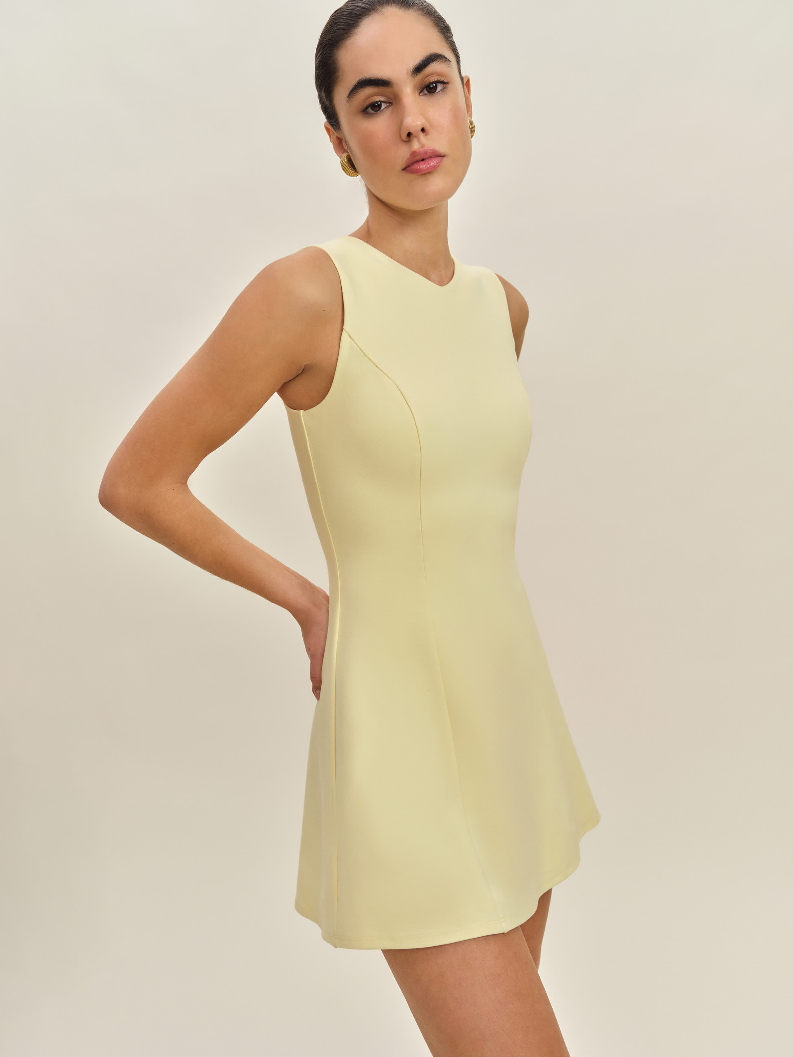 Reformation Ava Heavy Knit Dress In Lemon