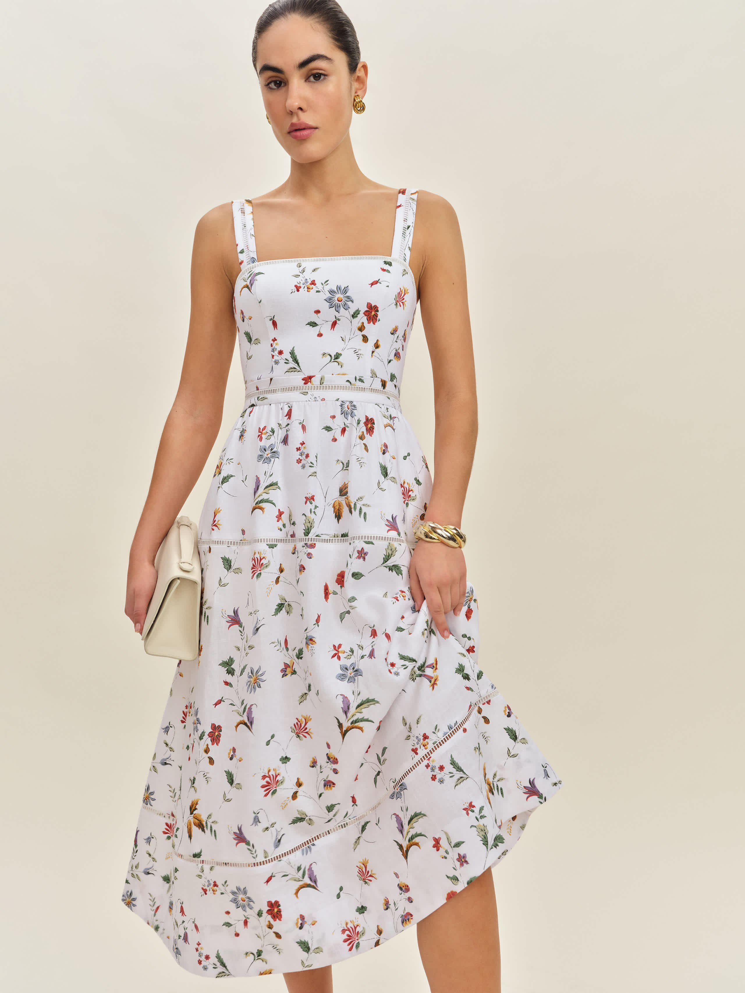 Reformation Everett Linen Dress In Corsini