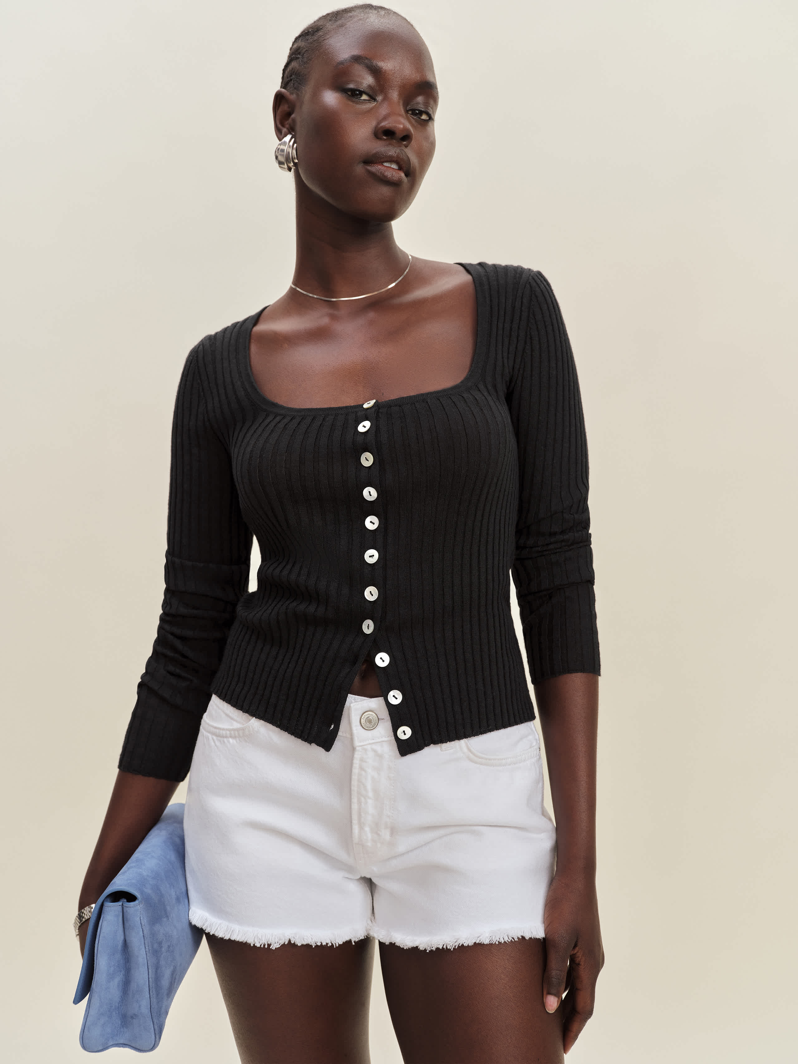 Reformation Cardigan En Lin Et Coton Celia