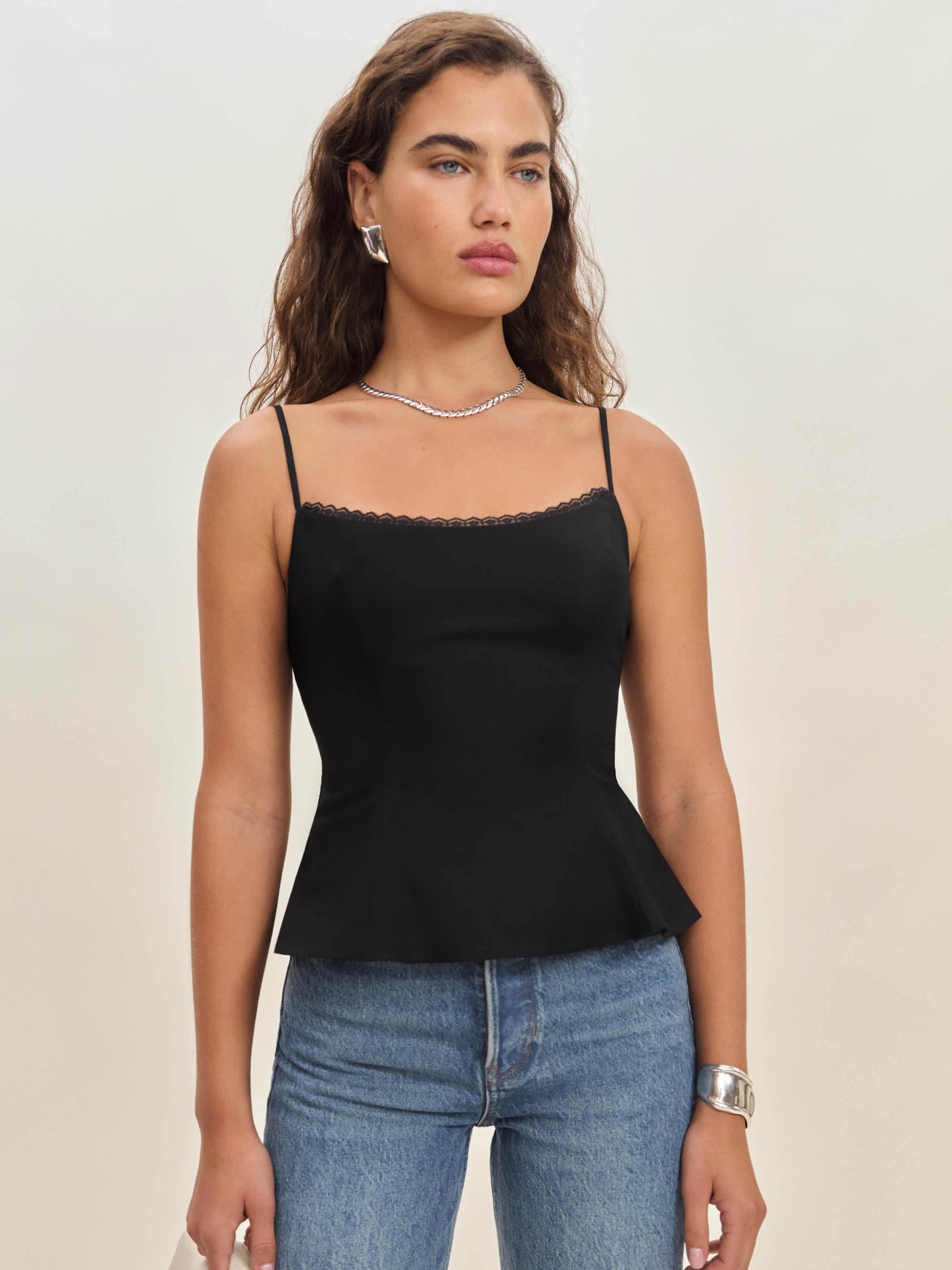 Reformation Haut Genevieve In Noir