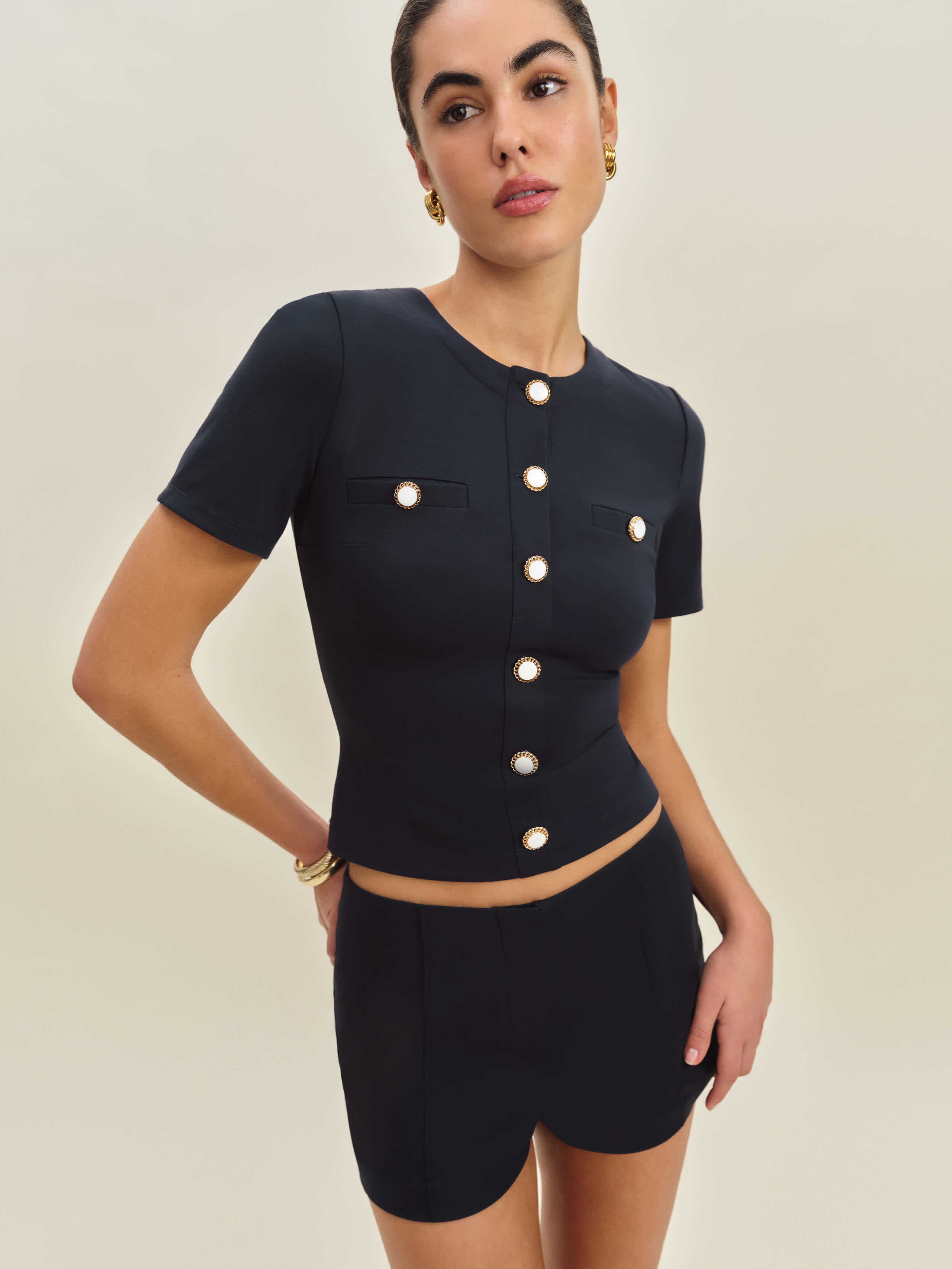 Shop Reformation Ellen Knit Top In Bleu
