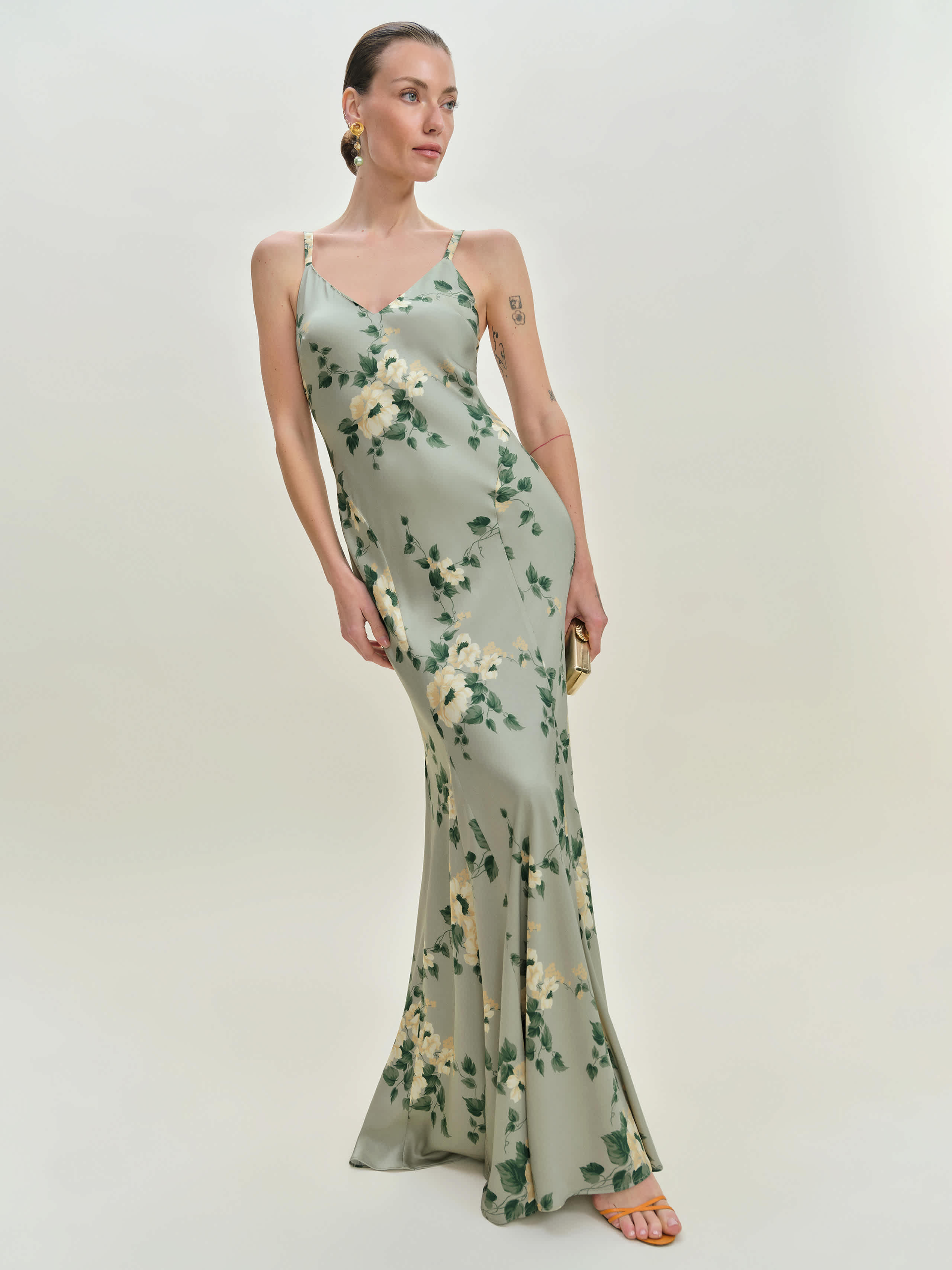REFORMATION TYLER SATIN DRESS 