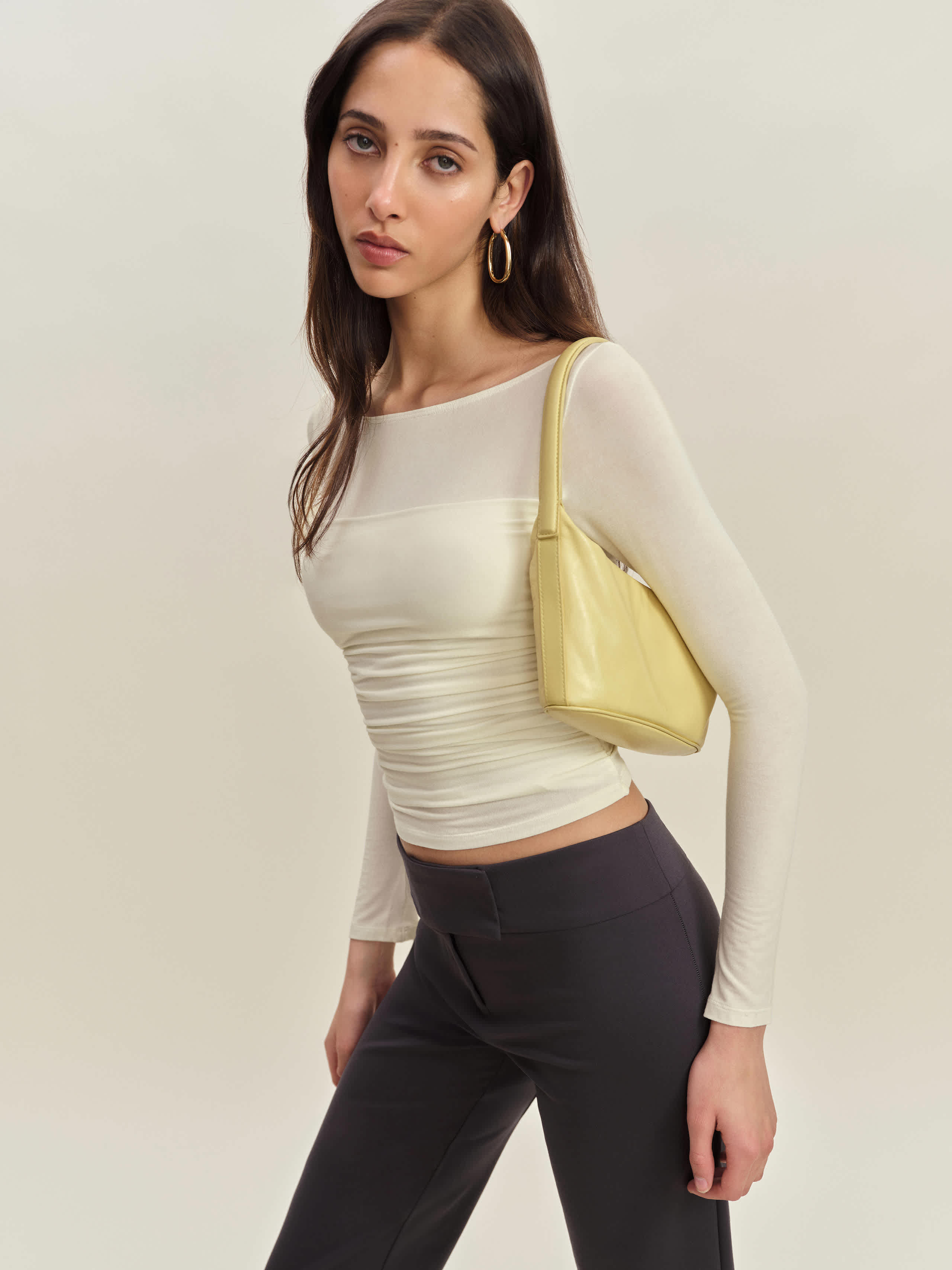 Reformation Julian Knit Top In Ivoire
