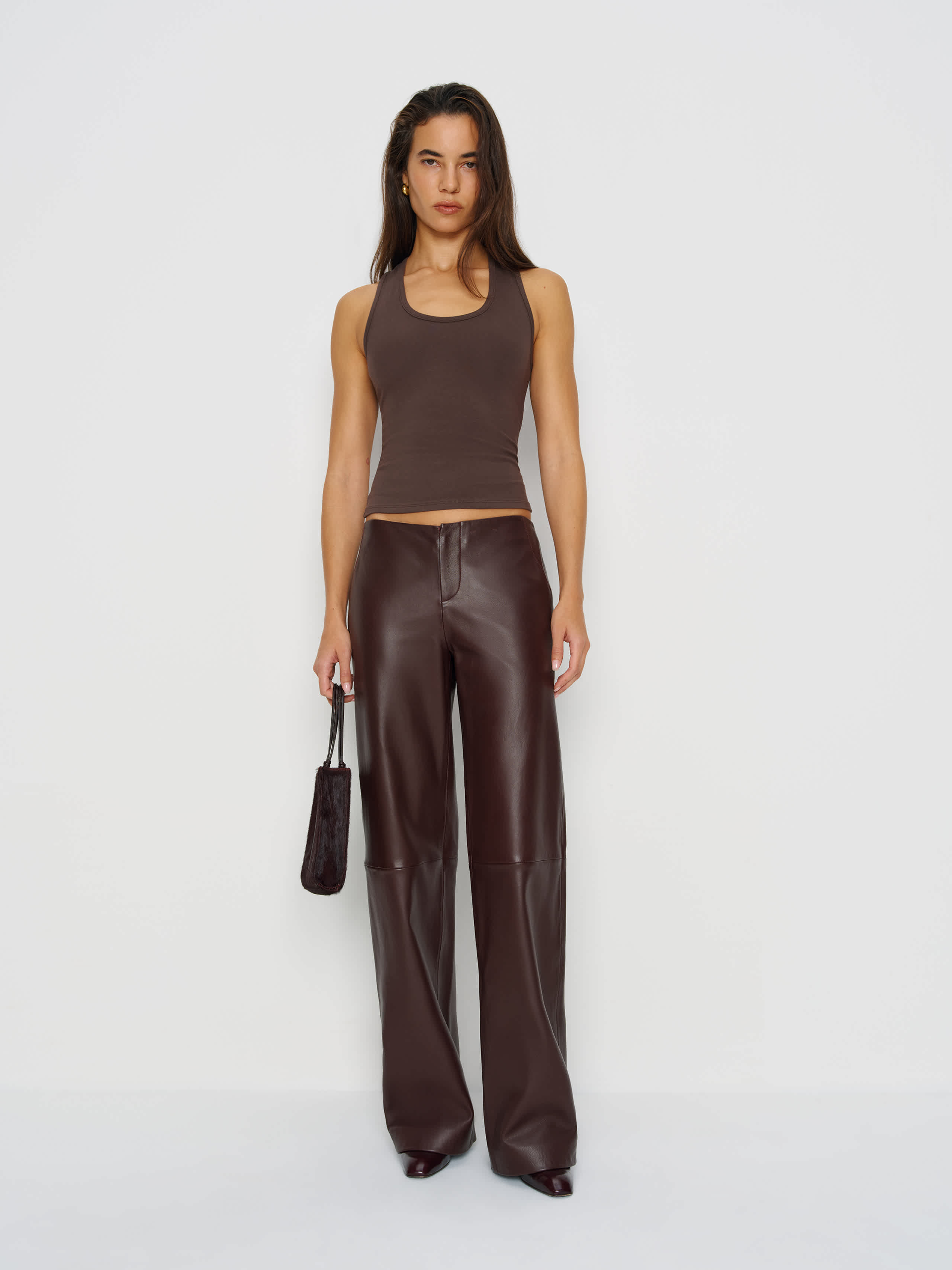 Reformation Archie Knit Top In Brown