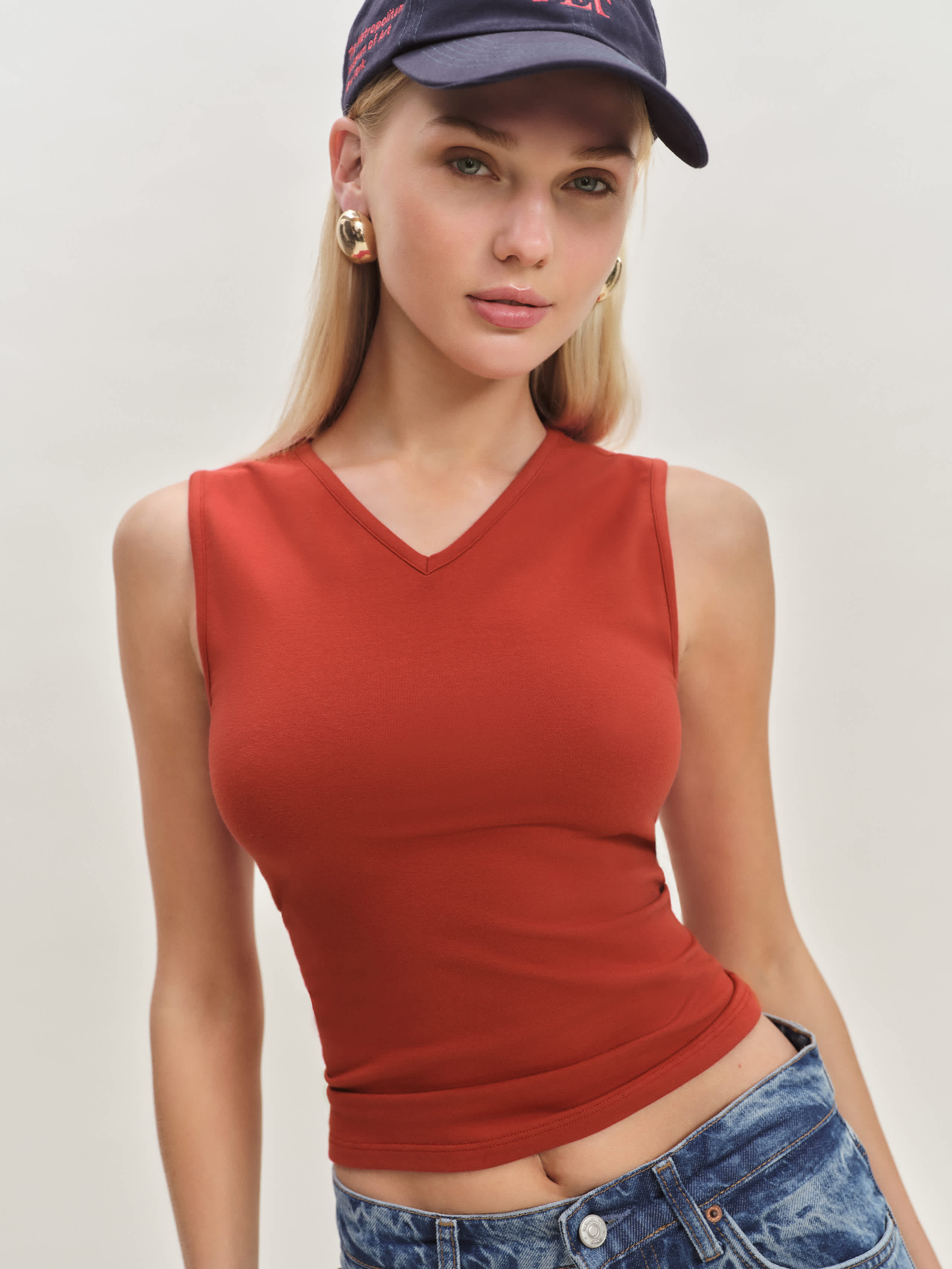 Reformation Wren Knit Top In Sundried Tomato