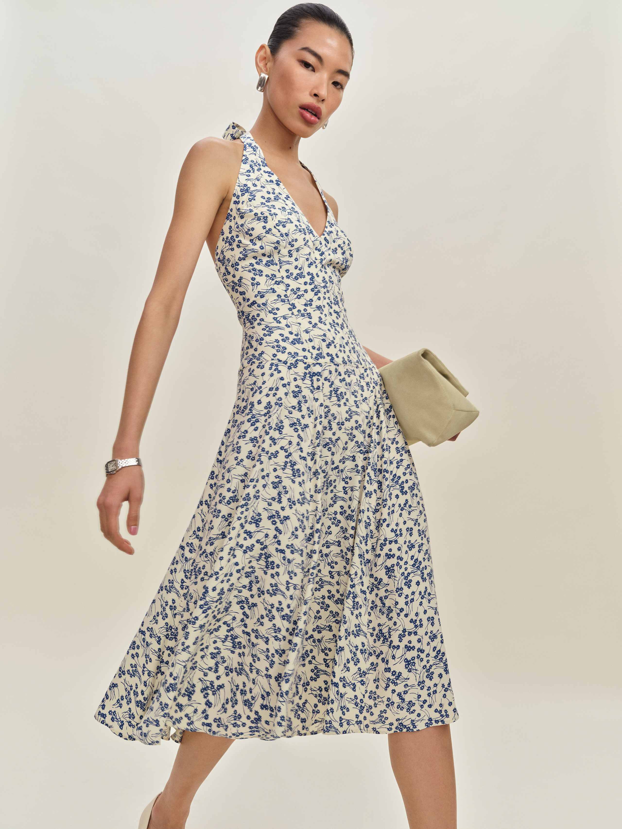 Reformation Robe Sofia In Ivoire