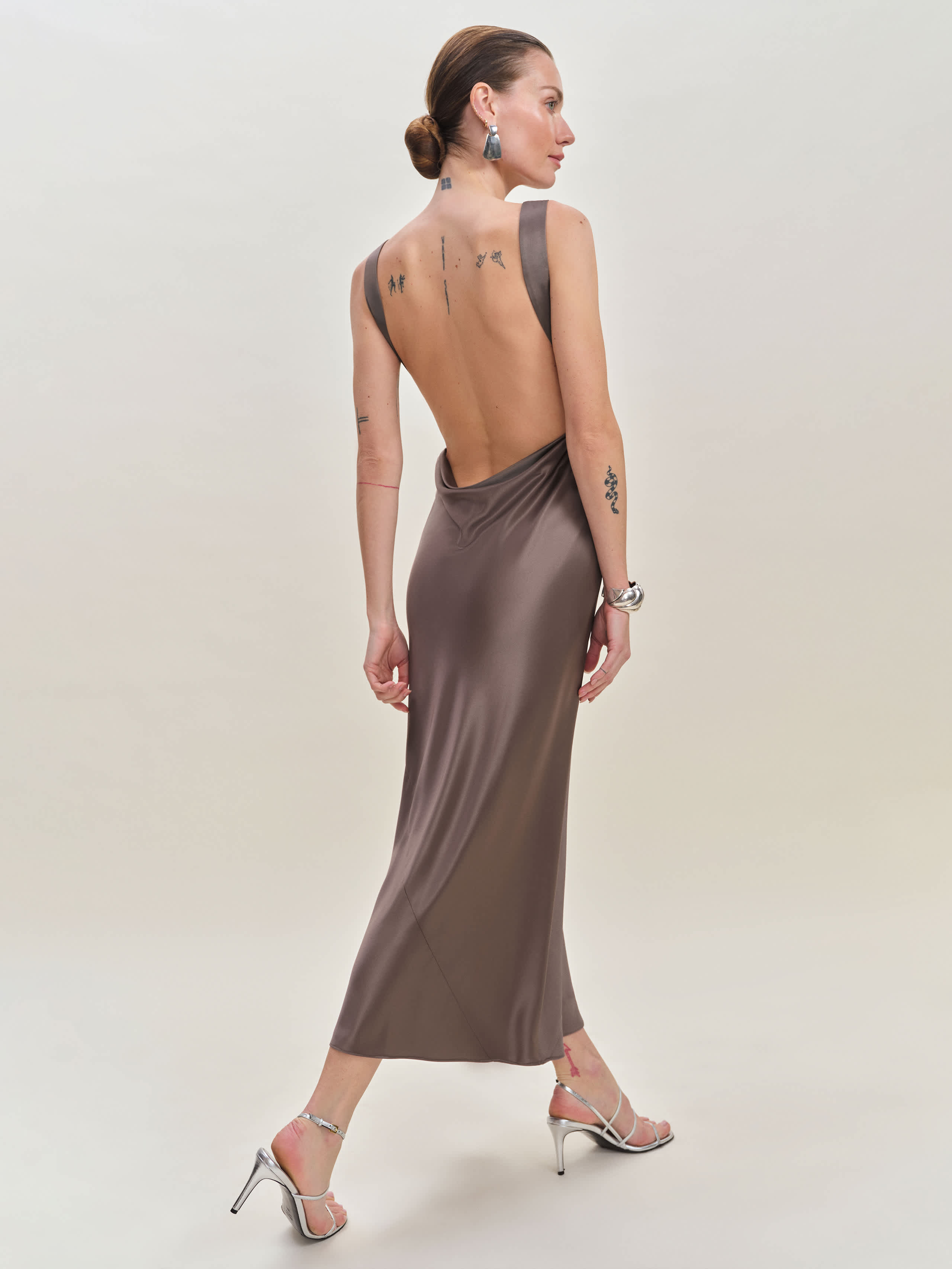 Reformation Corey Satin Dress In Magnetic