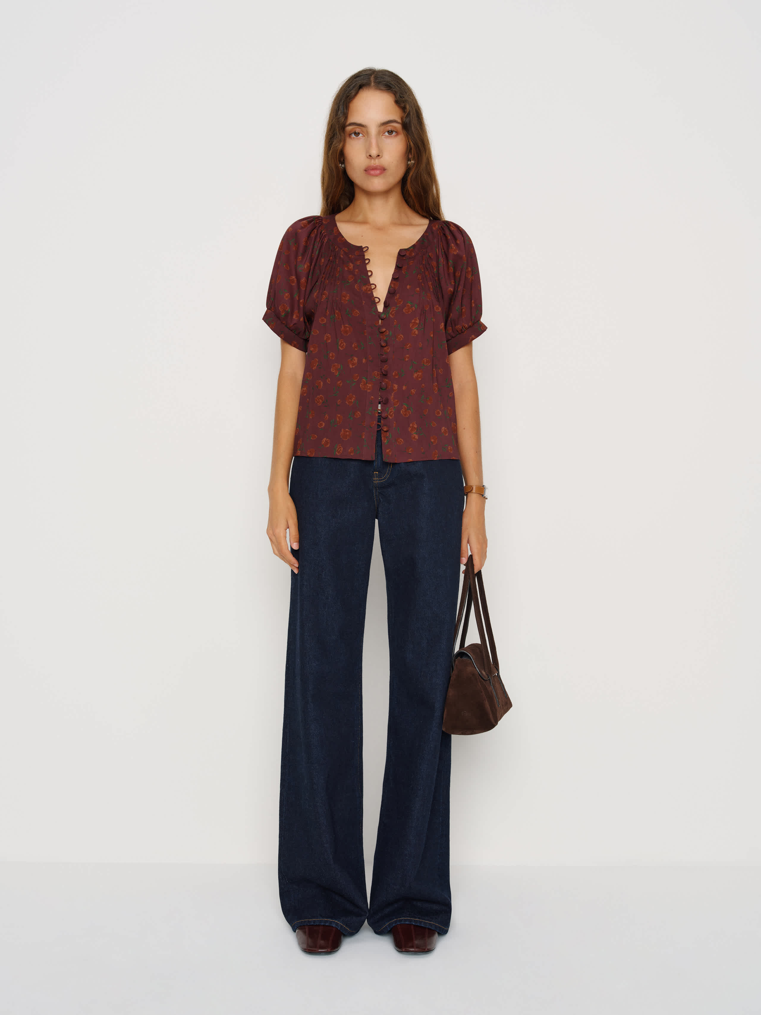 Reformation Calia Top In Brown