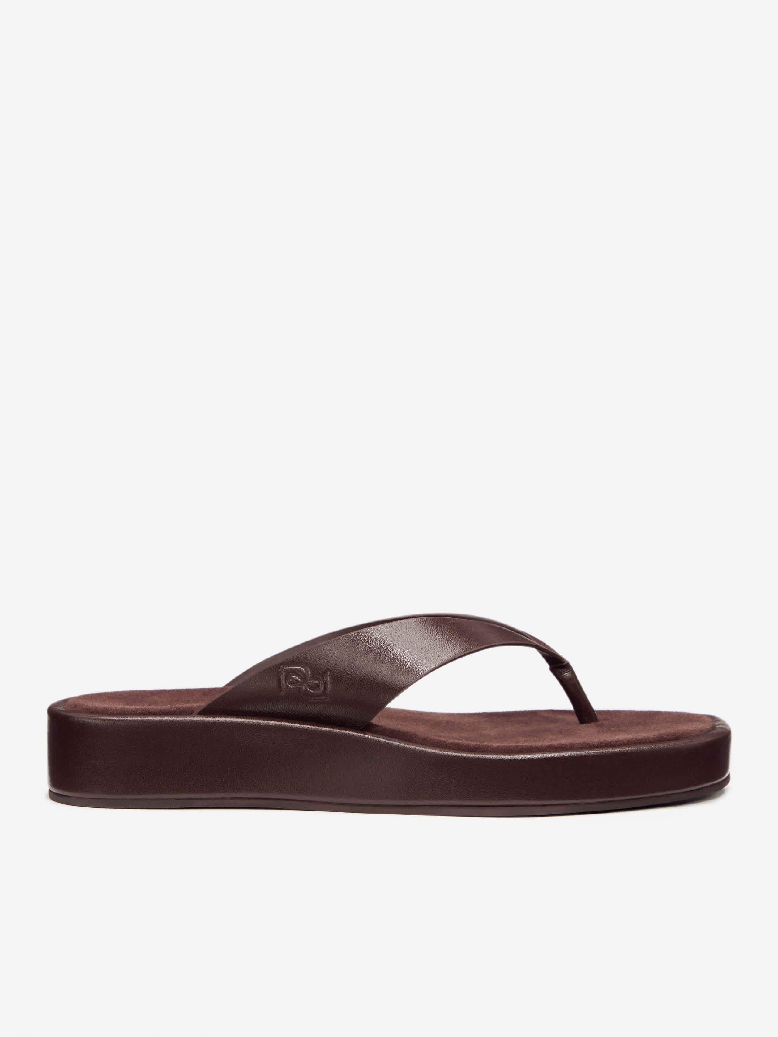 Reformation Eden Platform Thong Sandals Espresso Leather Suede In Espresso Leather Suede