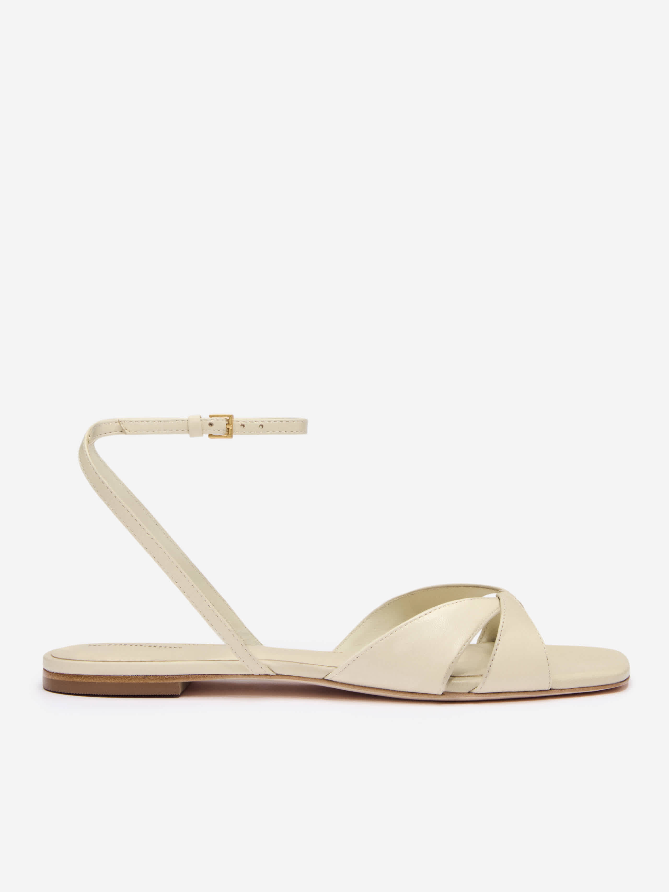 Reformation Marigold Flat Sandal In Ivoire