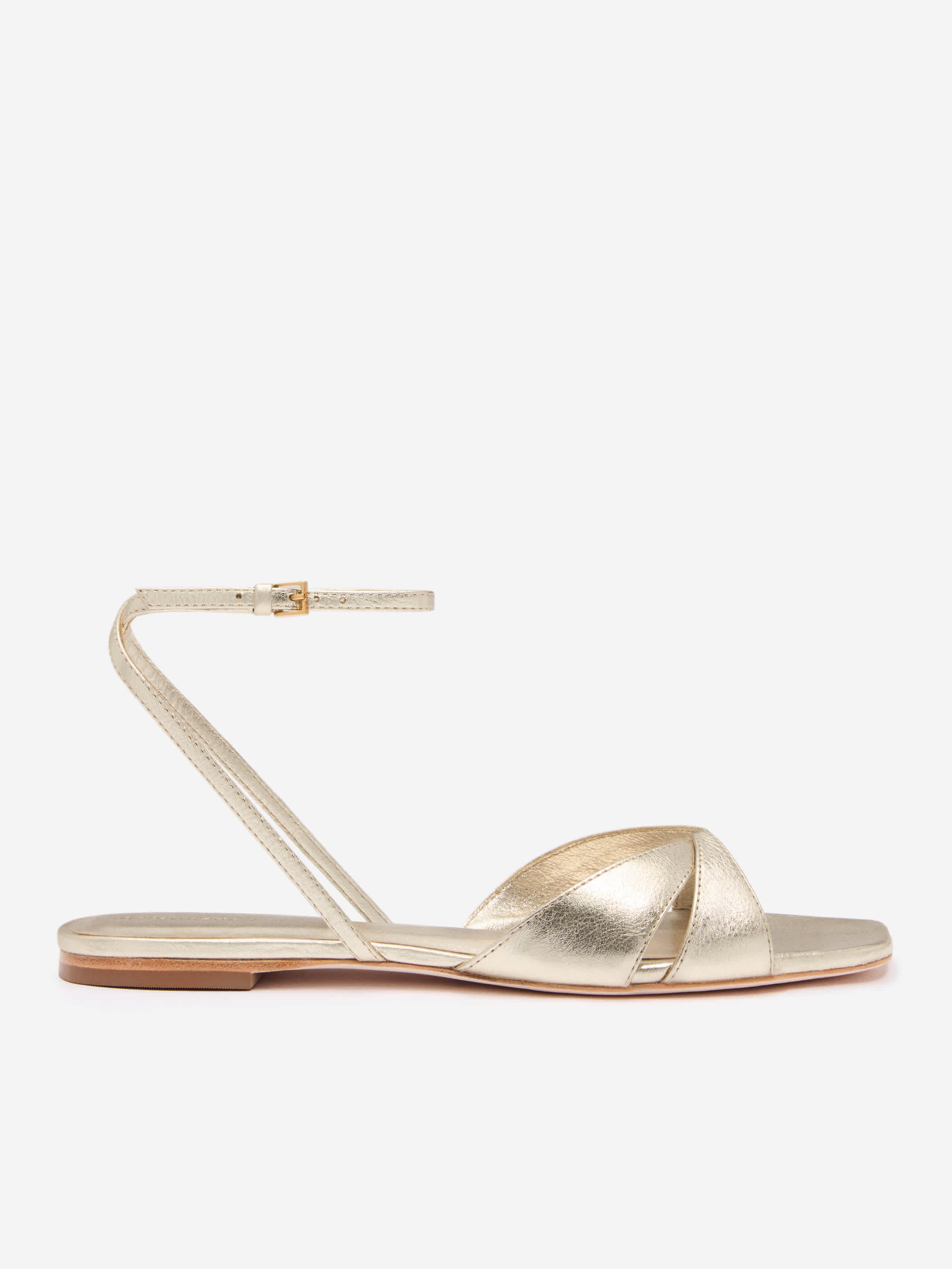 Reformation Marigold Flat Sandal In Gold