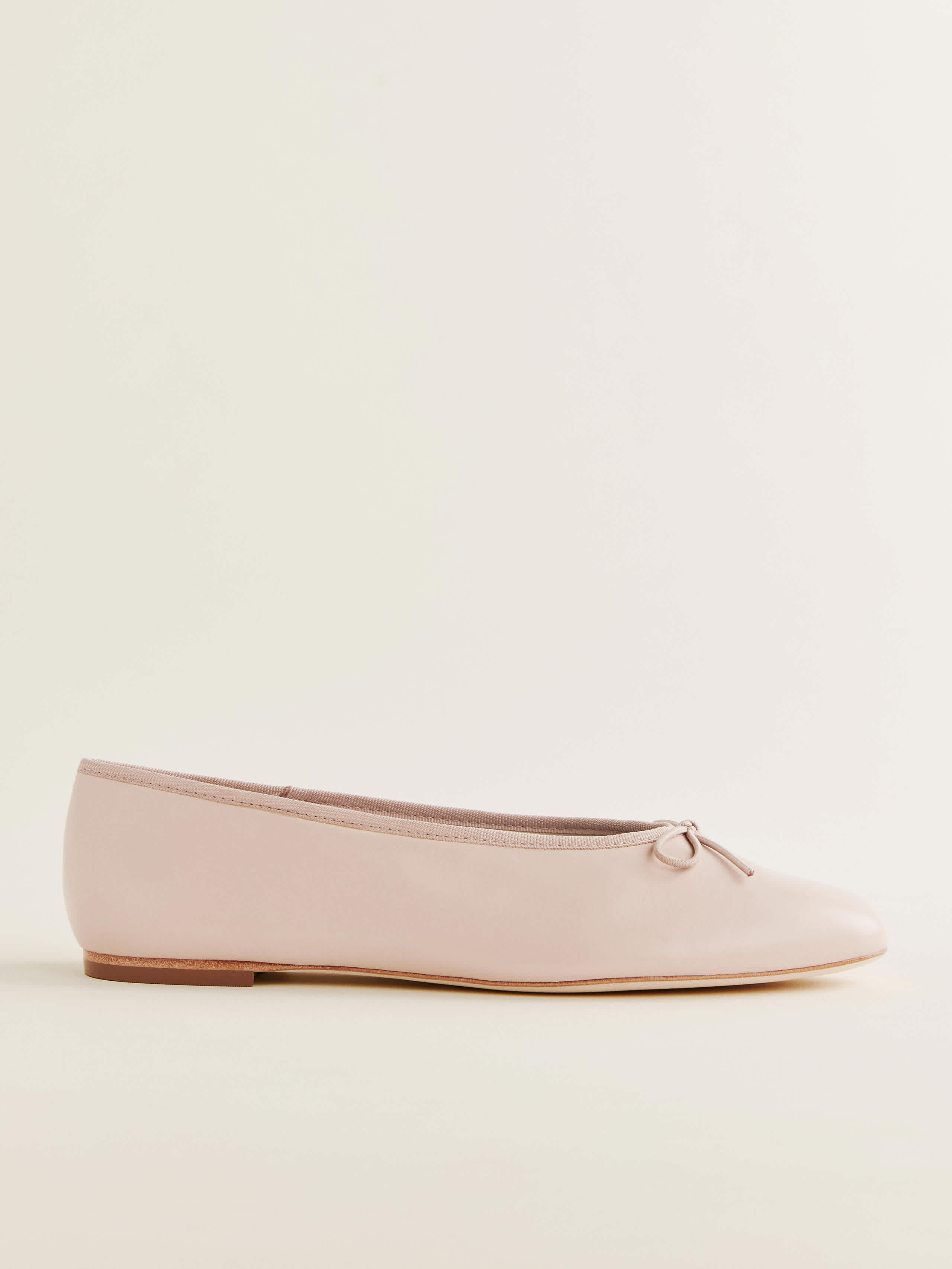 Reformation Tina Ballet Flat In Alabaster Leather