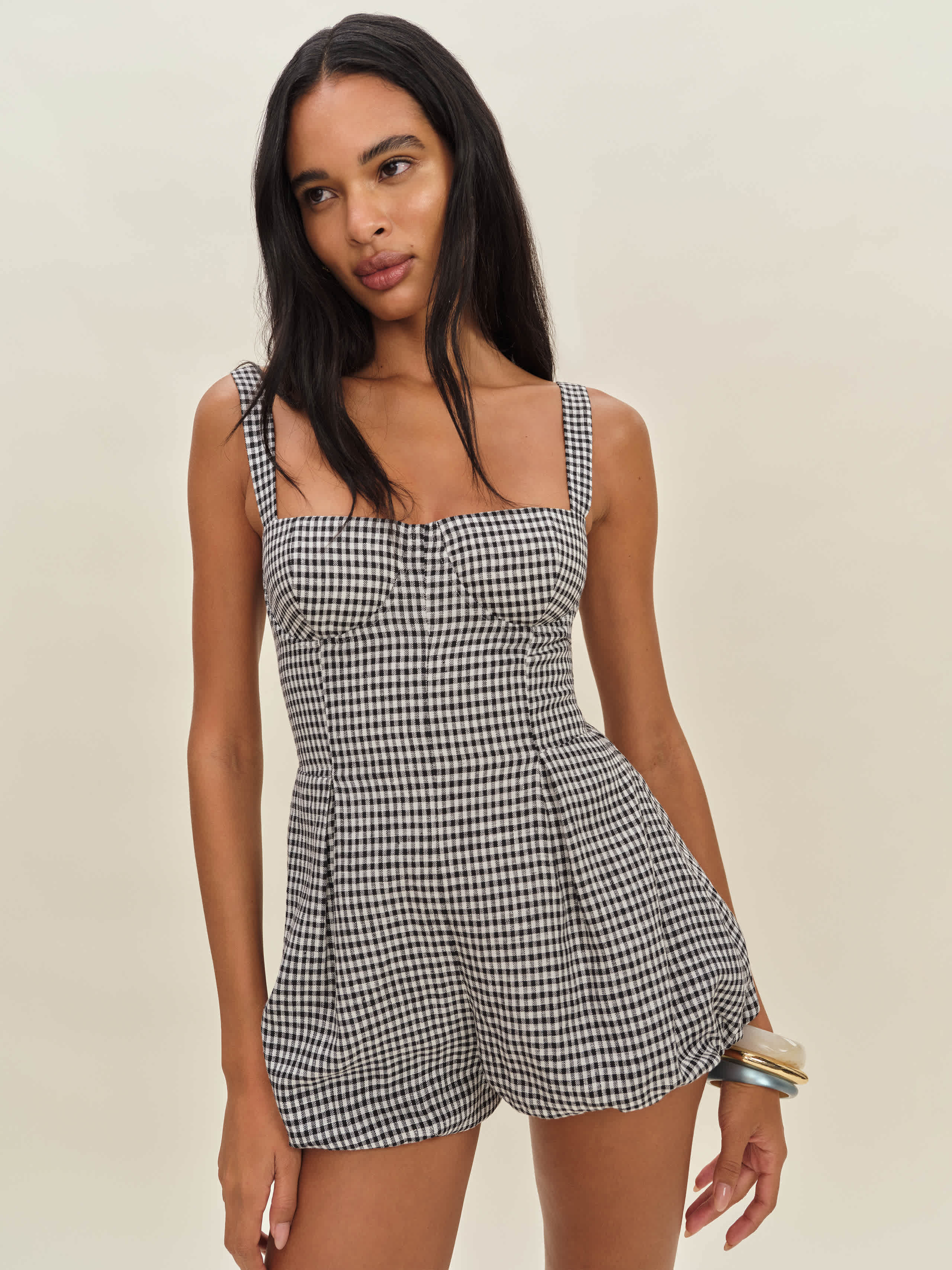 Reformation Lydia Linen Romper