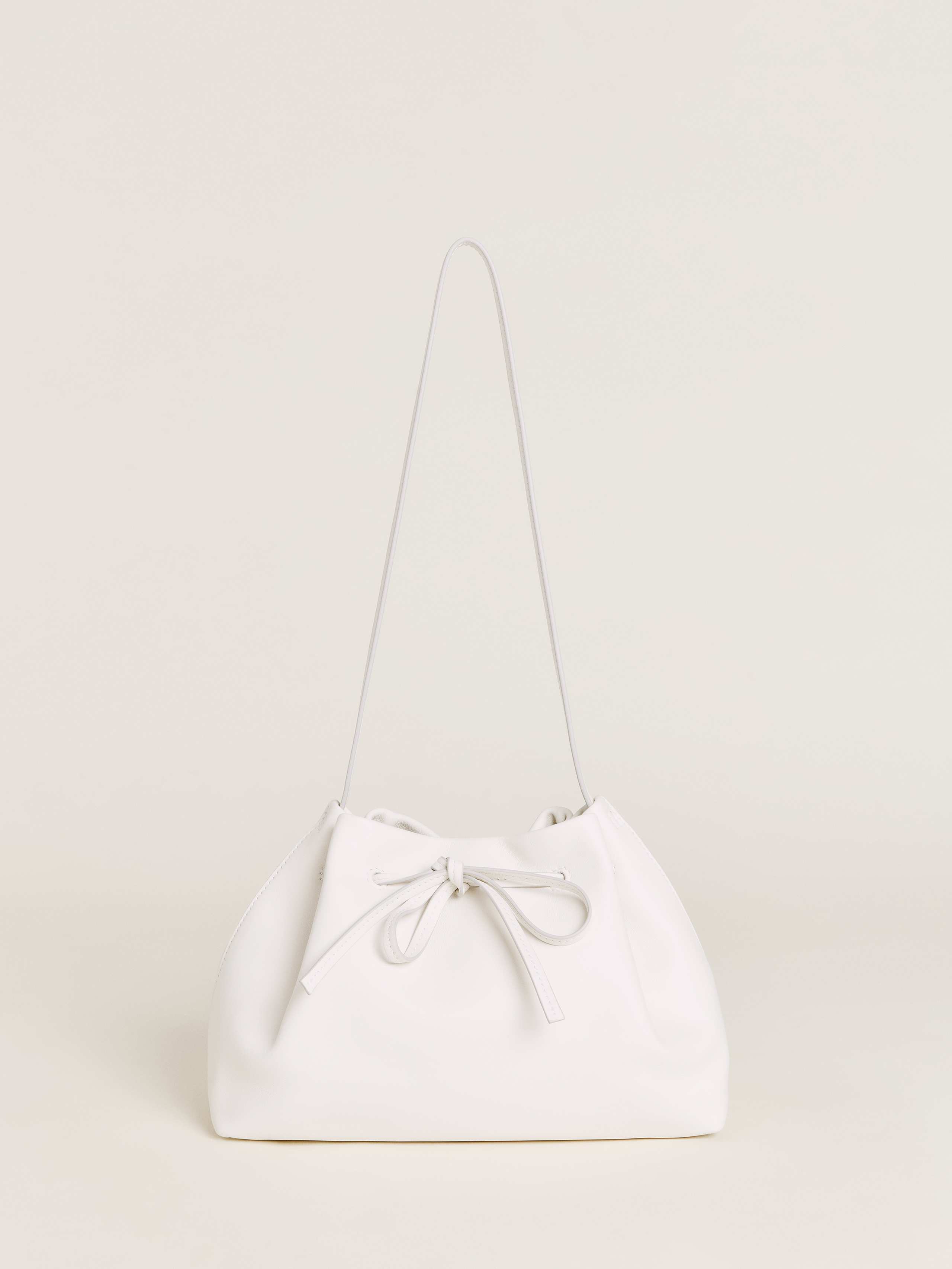 Reformation Ella Shoulder Bag In Optic White Leather