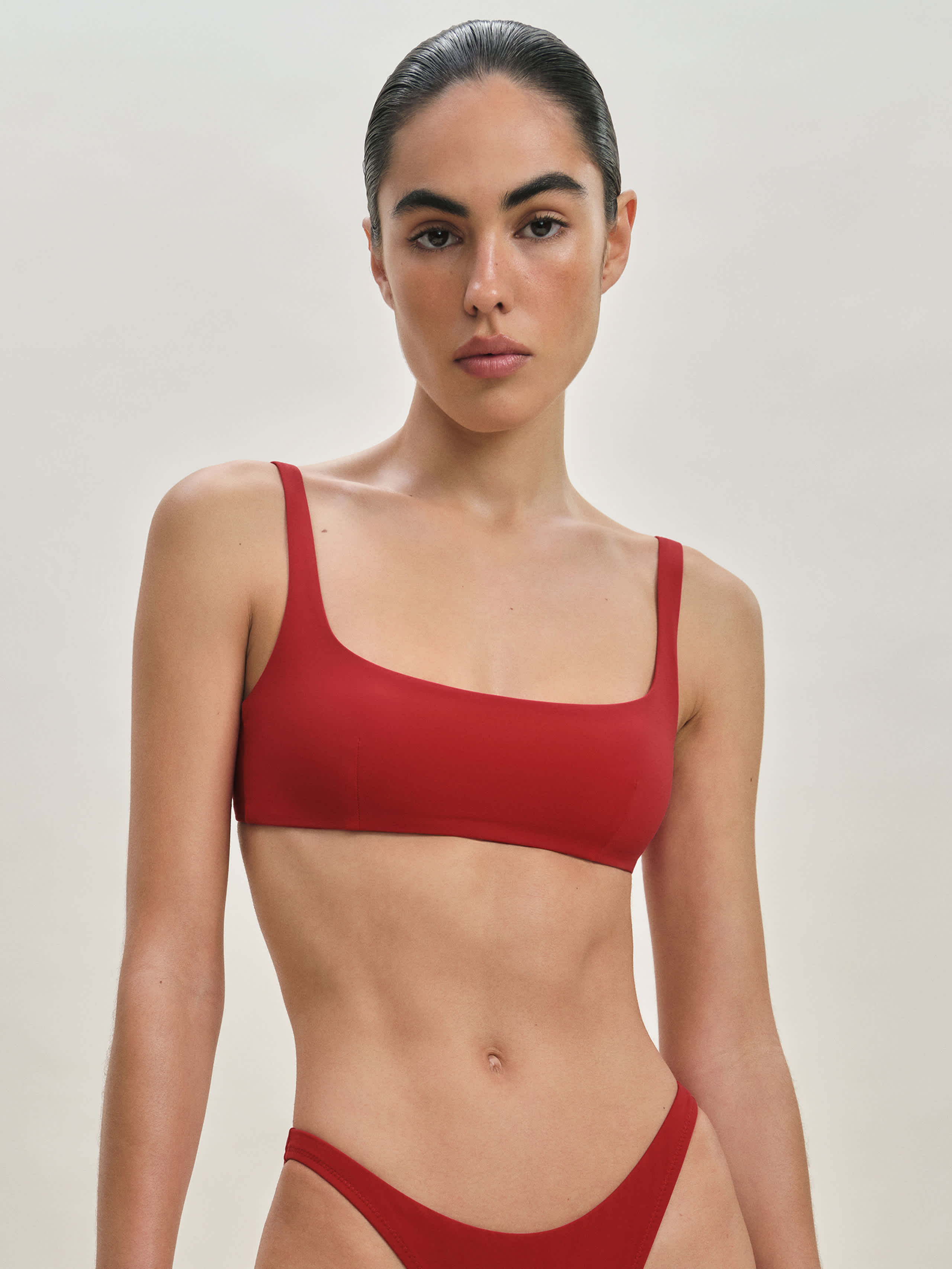 Reformation Kauaii Bikini Top In Lipstick