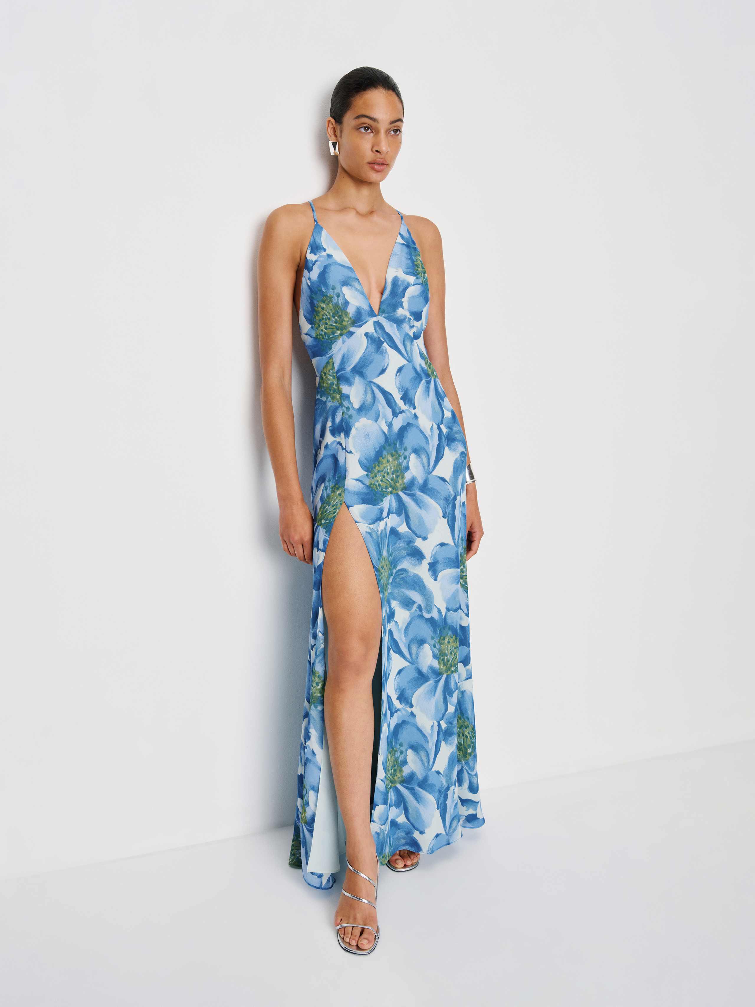 Reformation Zani Dress In Blue