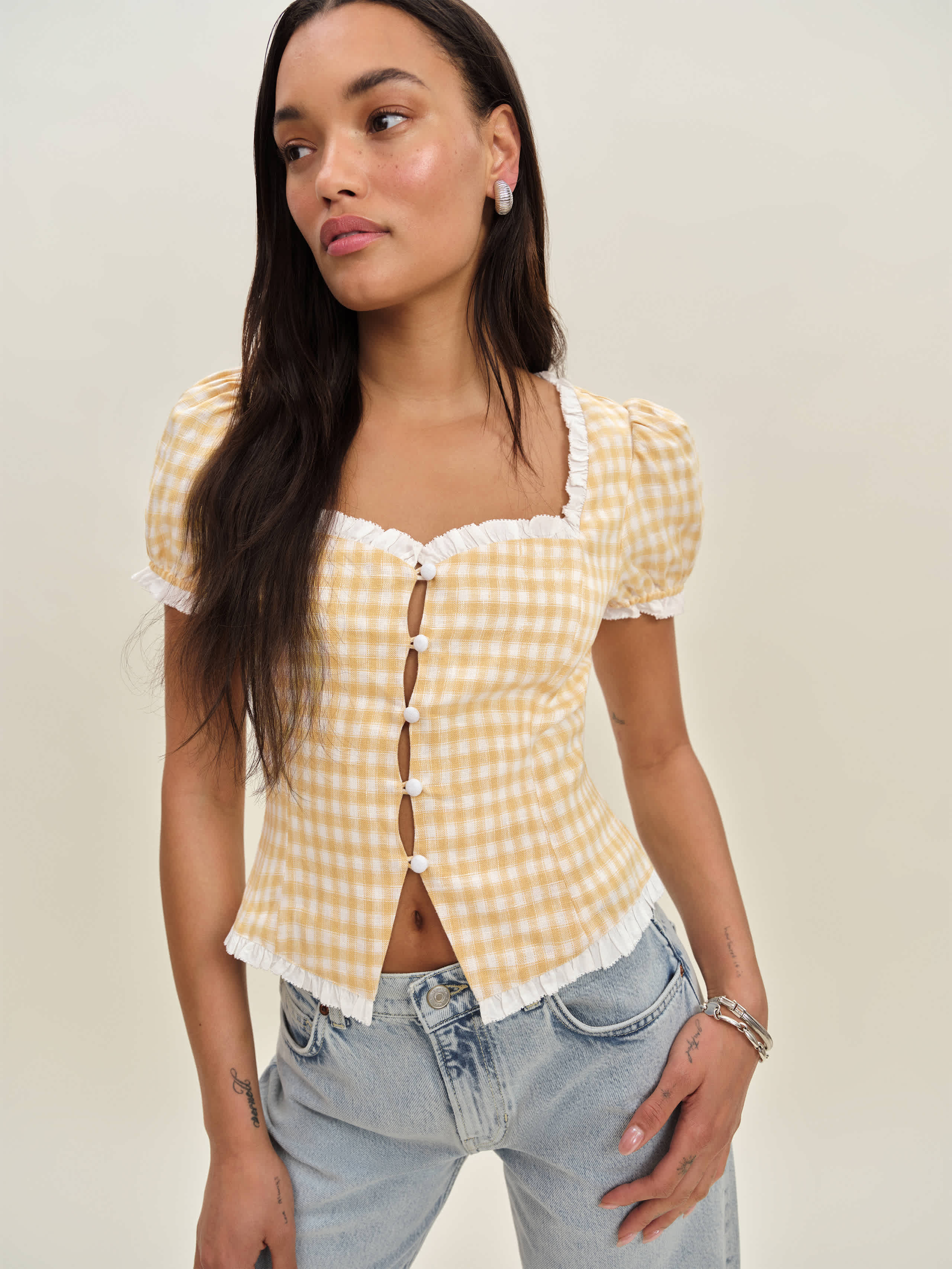 Reformation Haut En Lin Rosemary