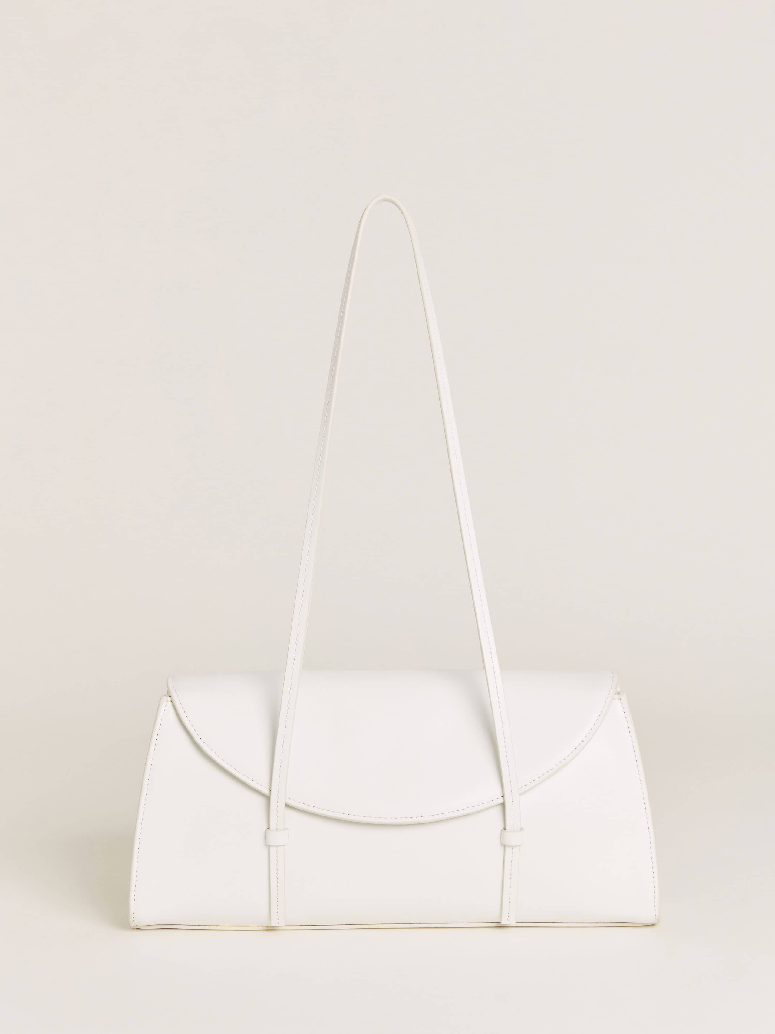 Reformation Elena Shoulder Bag In White Leather