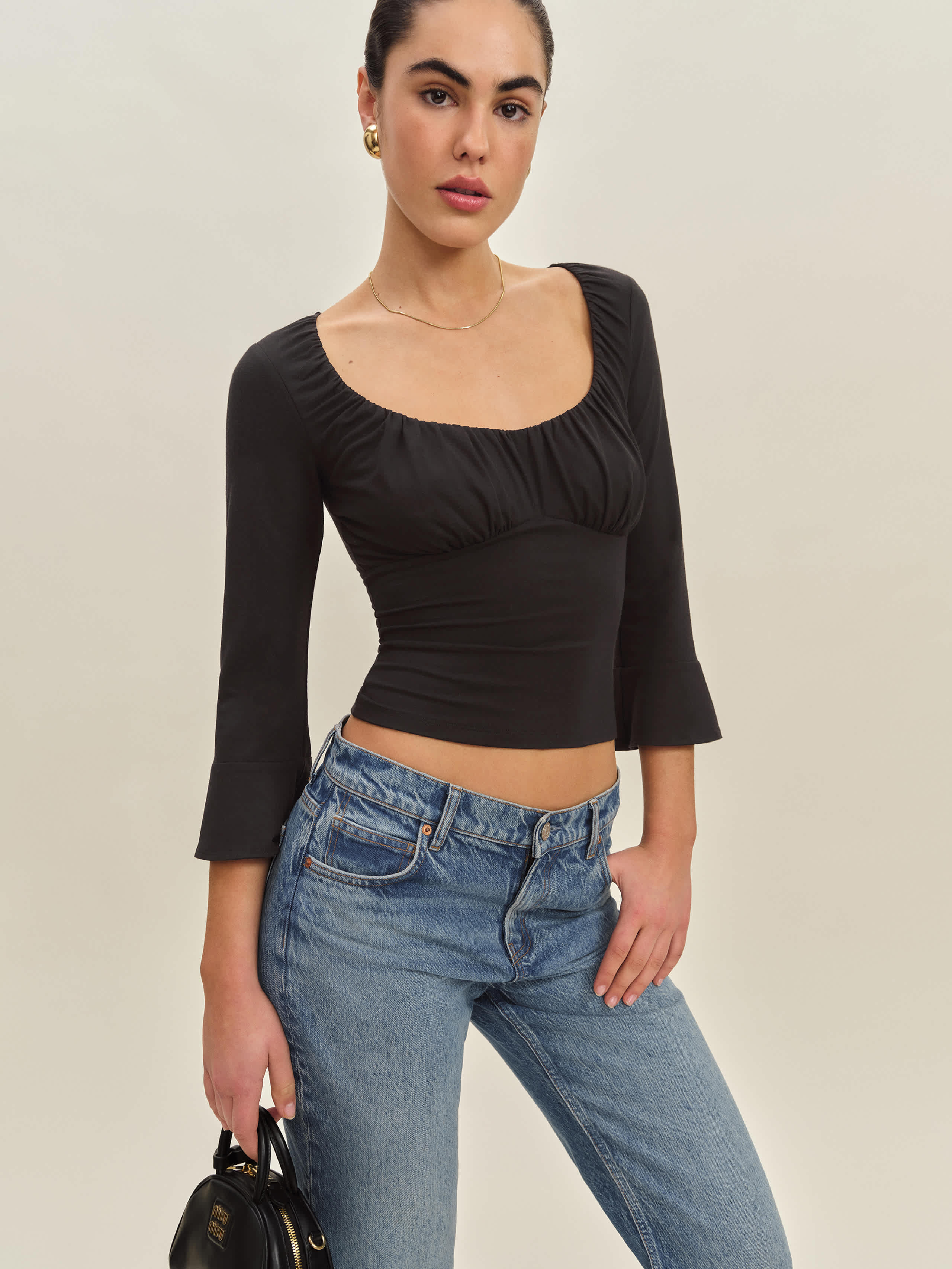 Shop Reformation Effie Knit Top In Rouge