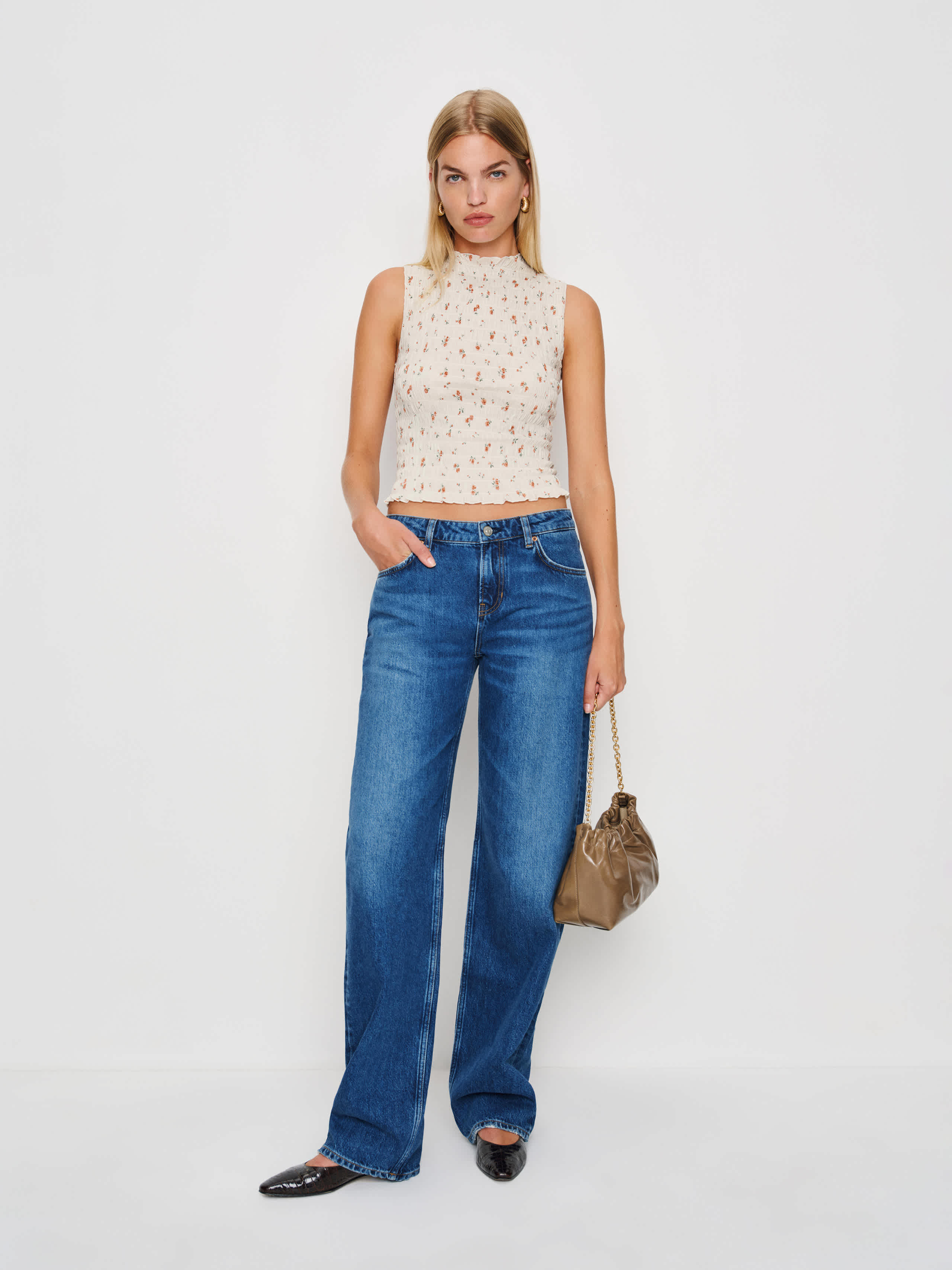 Reformation Adri Top In White