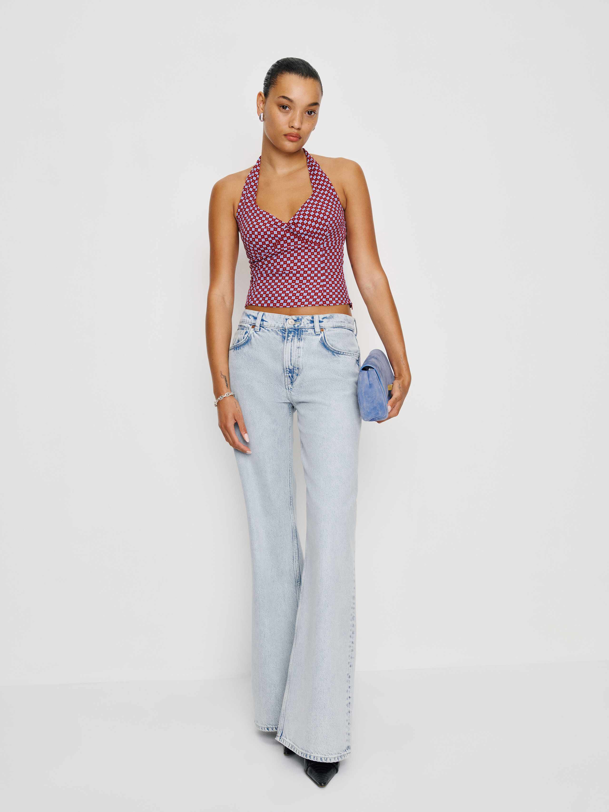 Reformation Dolce Top In Purple