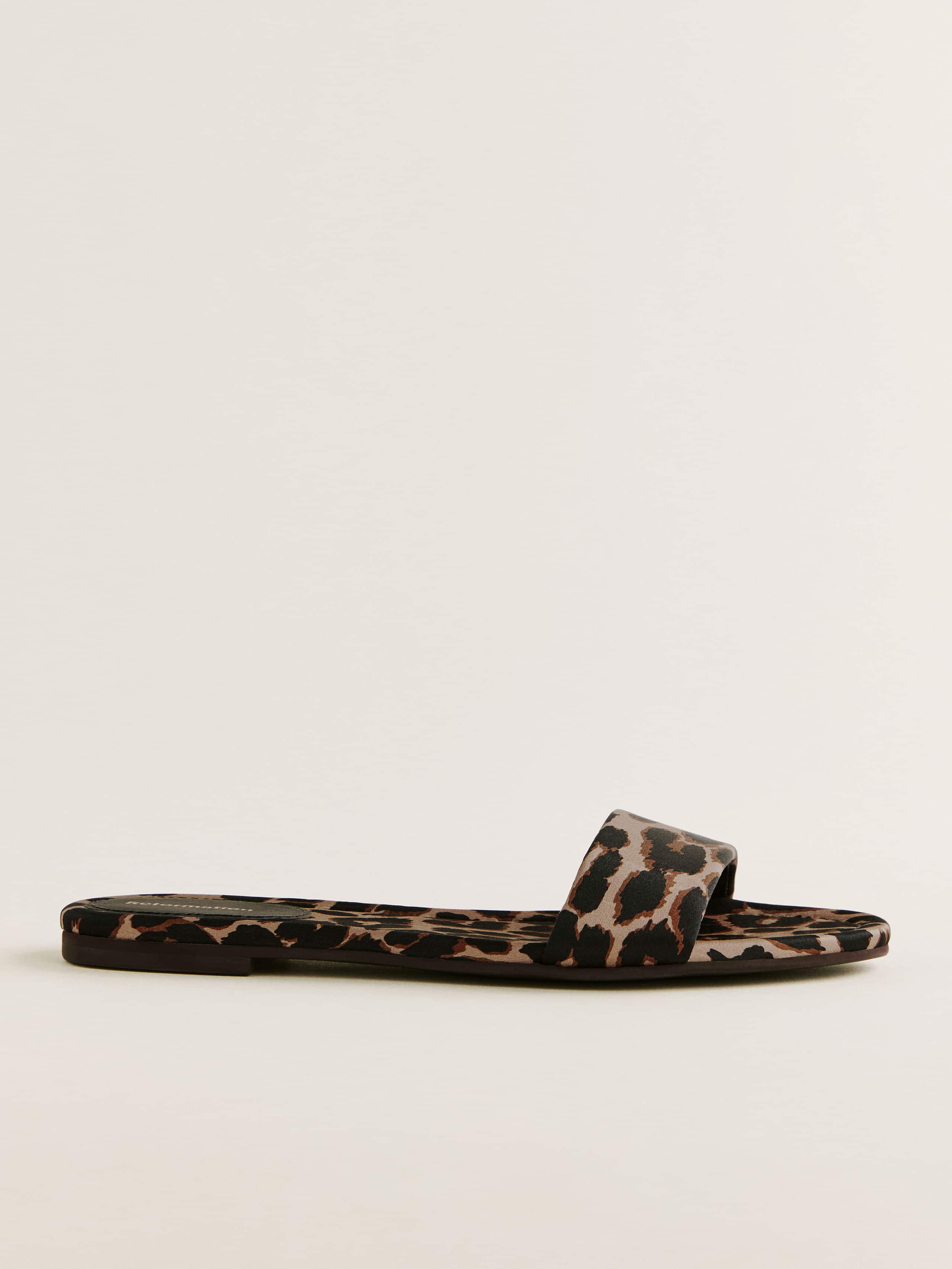 Reformation Tory Mule Sandal In Leopard Satin