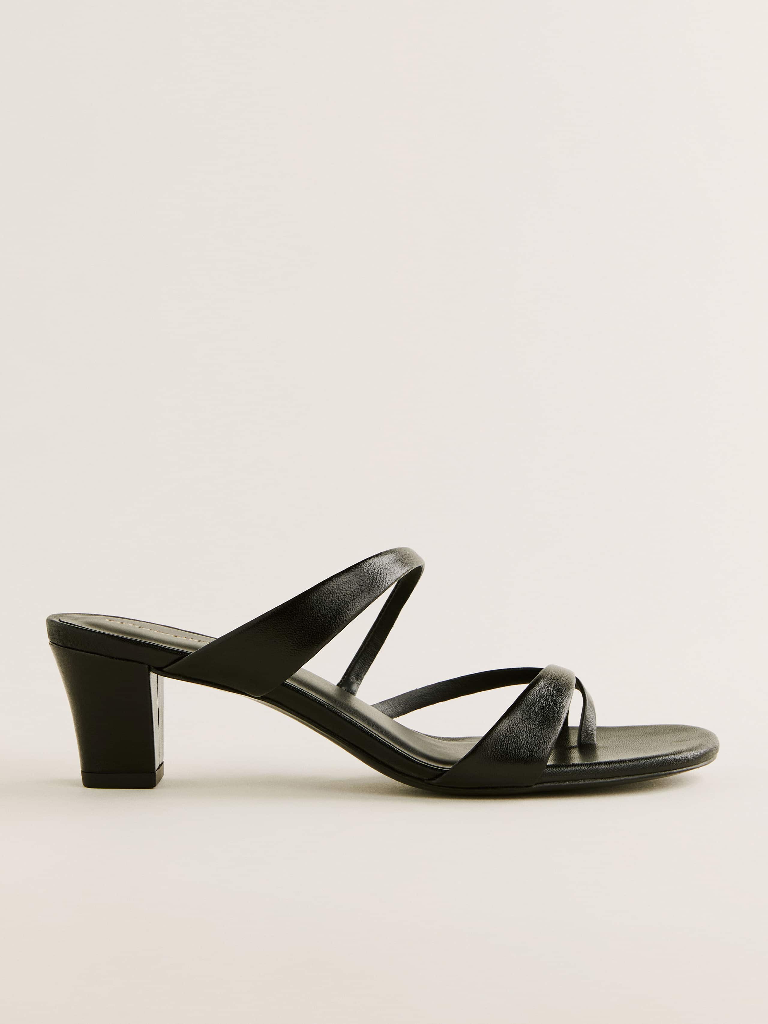 Reformation Shyla Heeled Sandal In Black Leather