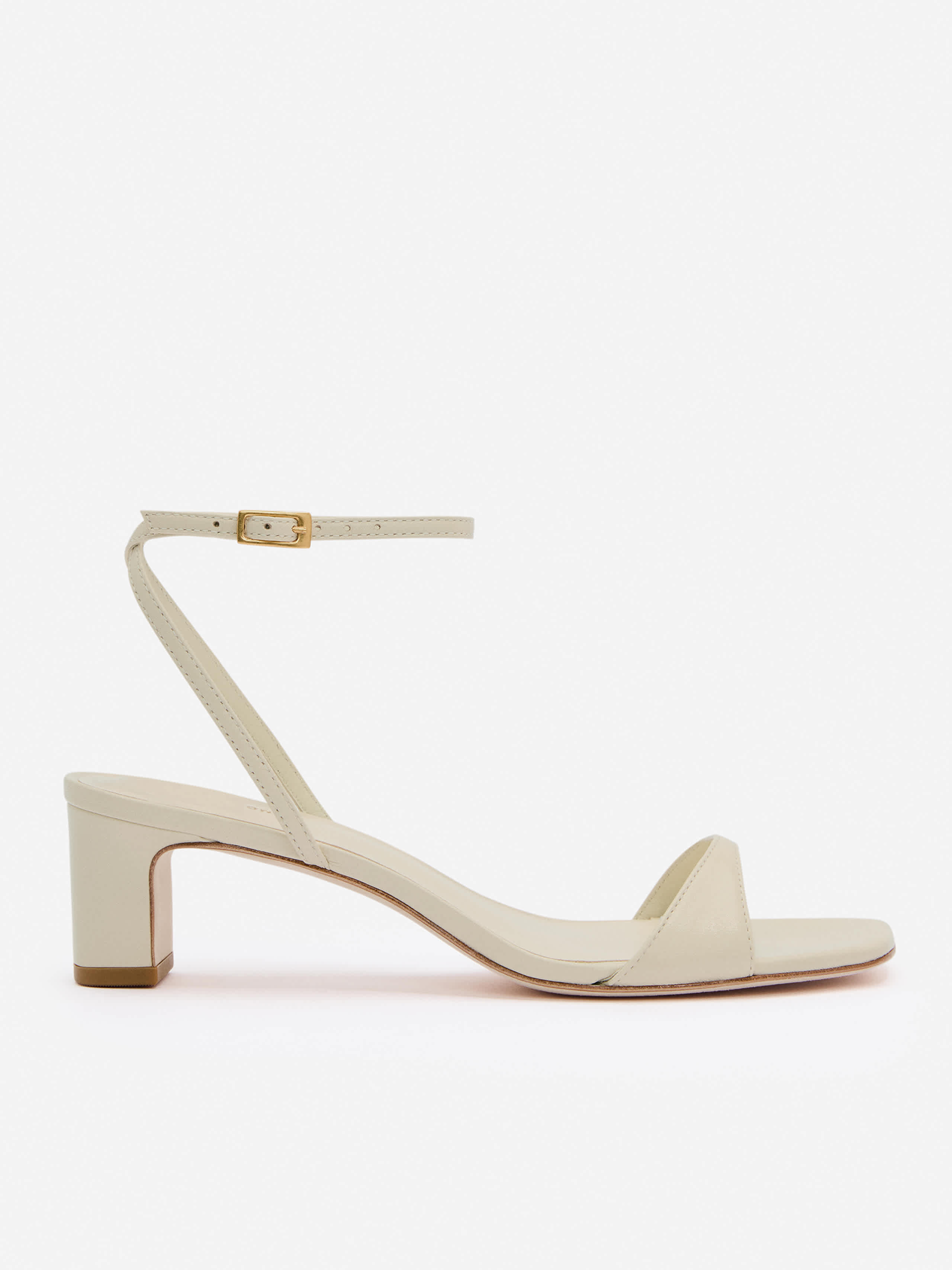 Reformation Sage Heeled Sandal In Almond Leather