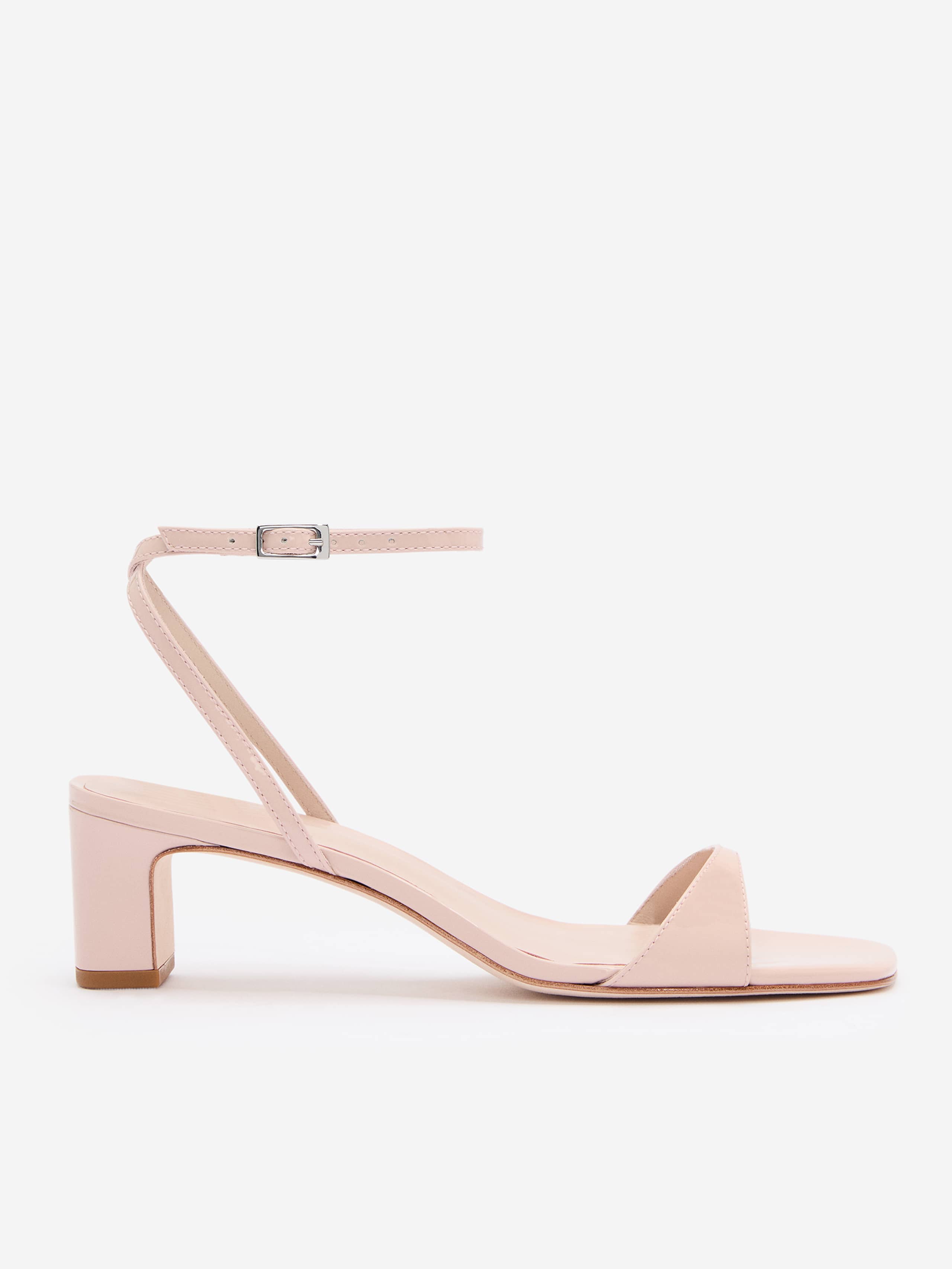 Reformation Sage Heeled Sandal In Alabaster Patent