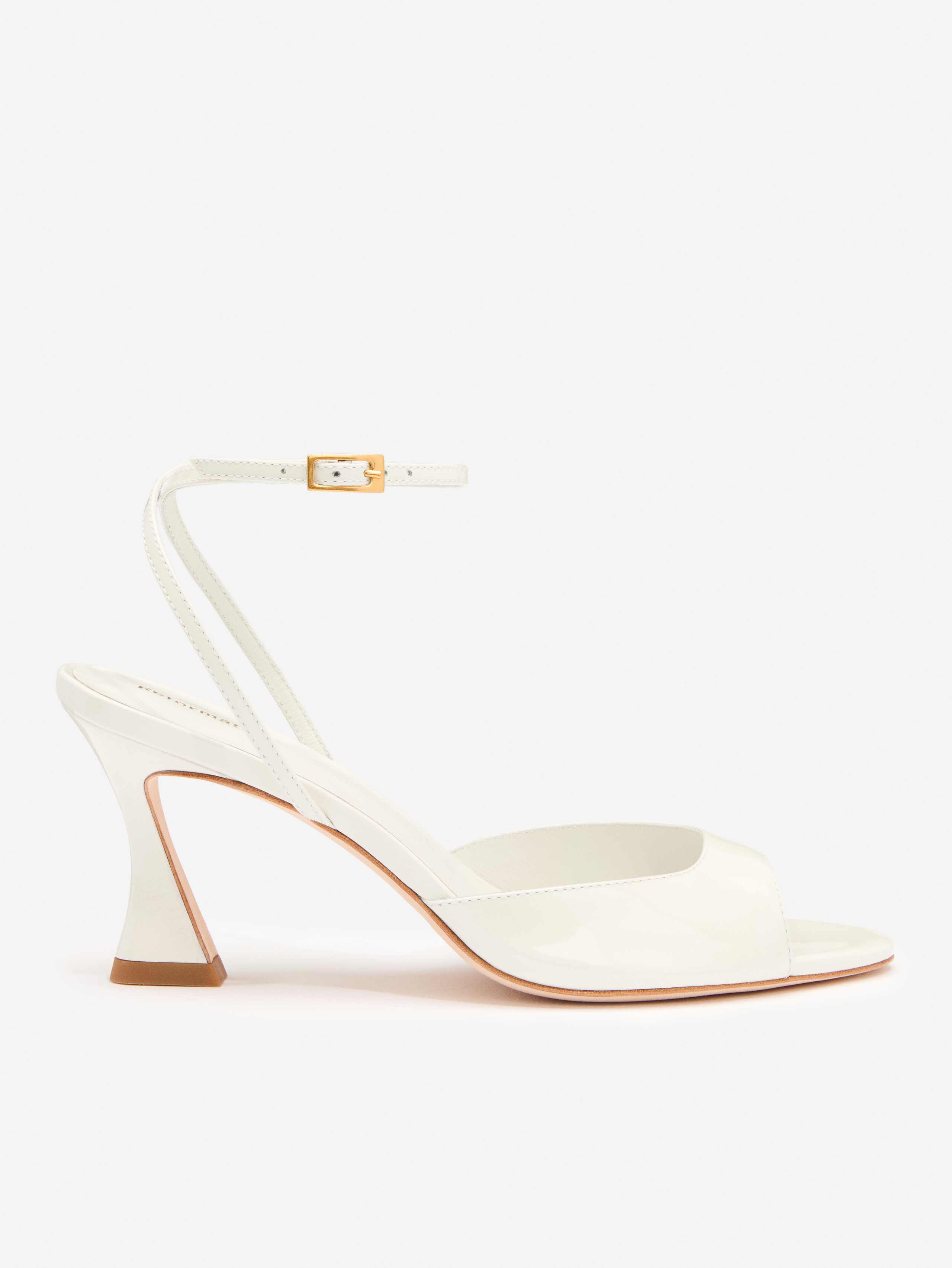 Reformation Noey Heeled Sandal In White Patent