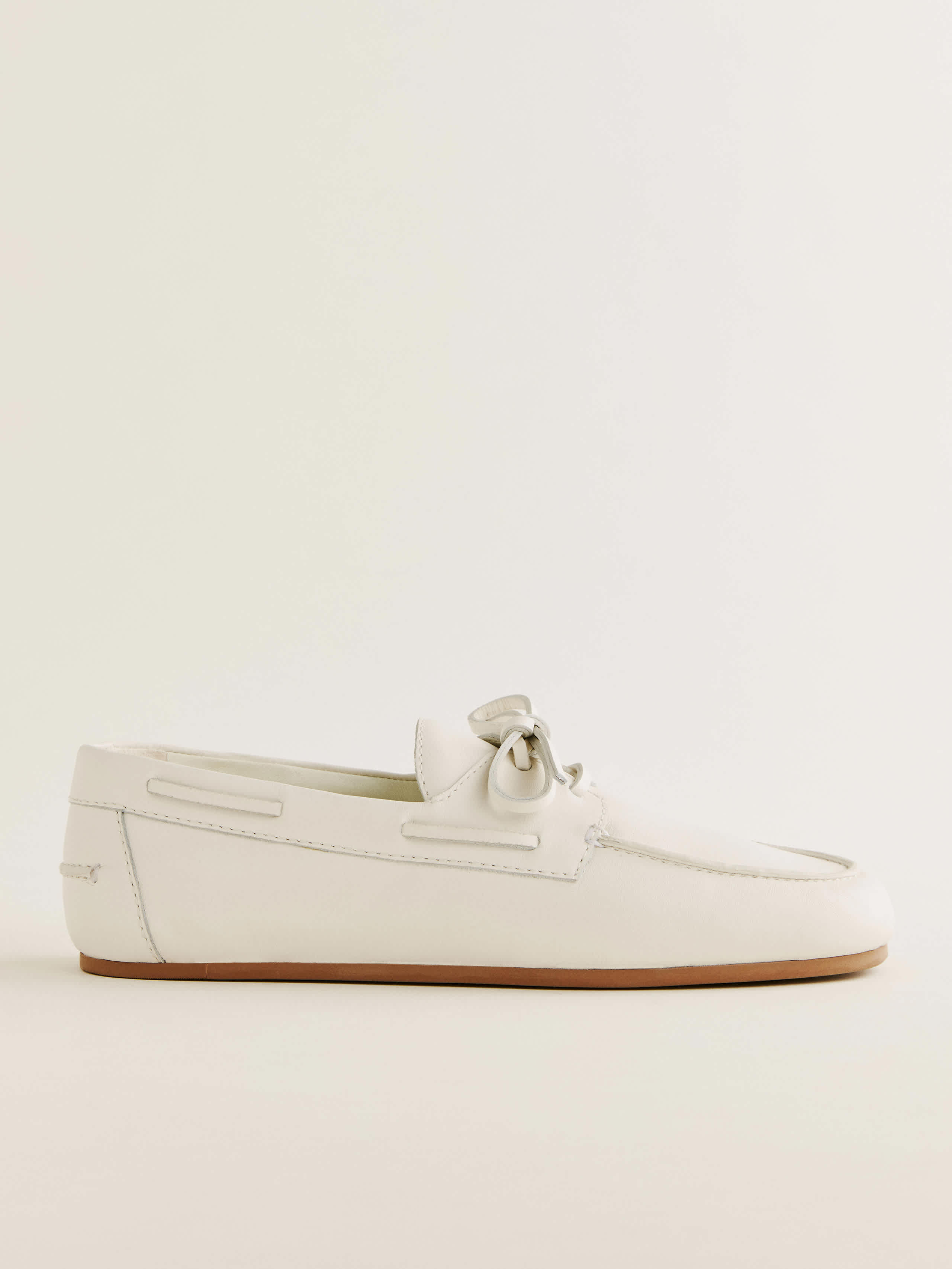 Reformation Fia Soft Loafer In White Leather
