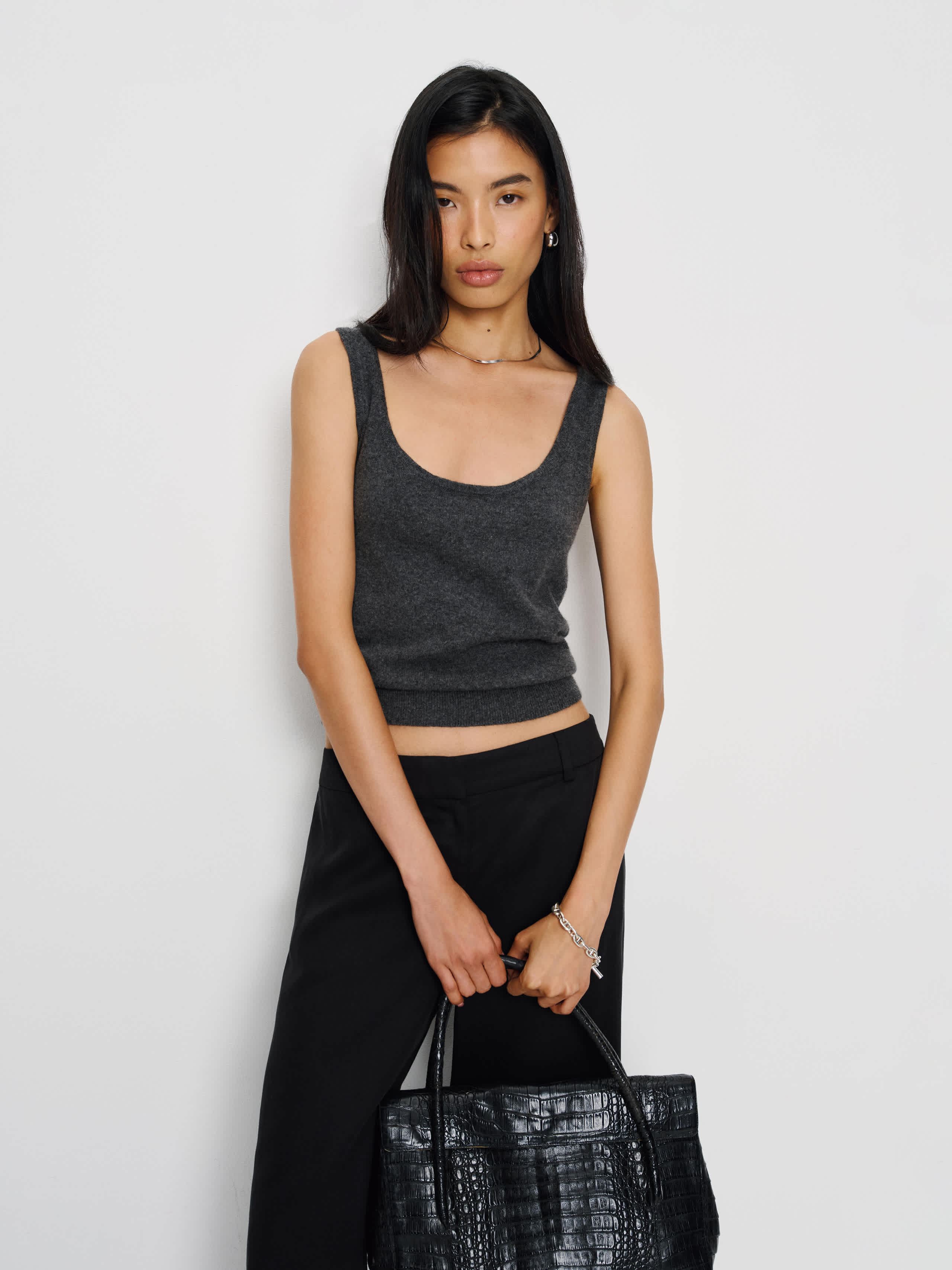 Reformation Monaco Cashmere Reversible Tank In Gray